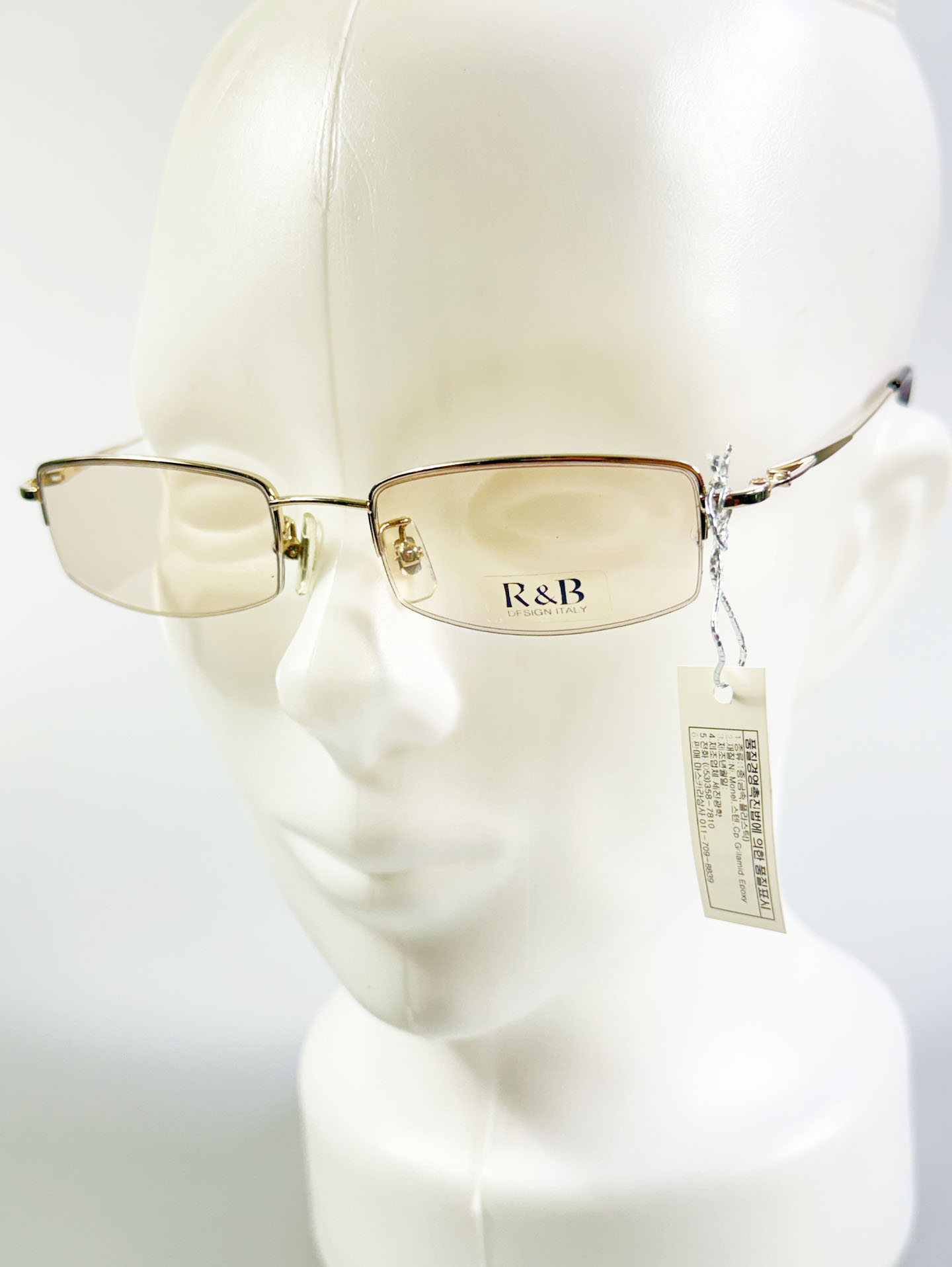 R&B Eyewear Gold Half-Rim Square Metal Tinted Glasses