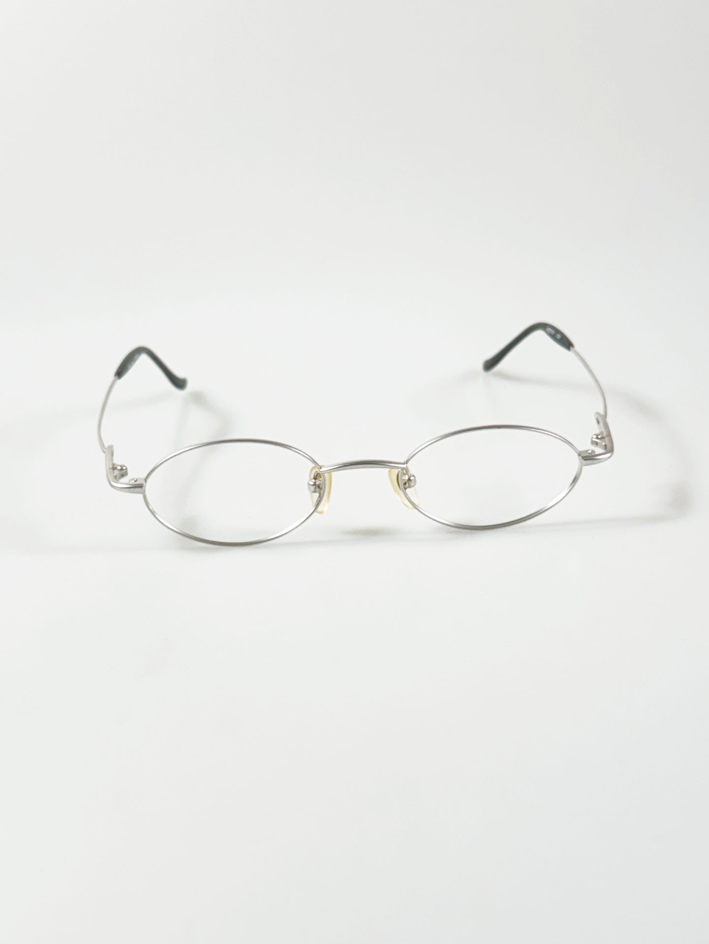 90's PINK FLOYD Silver Slim Oval Metal Glasses