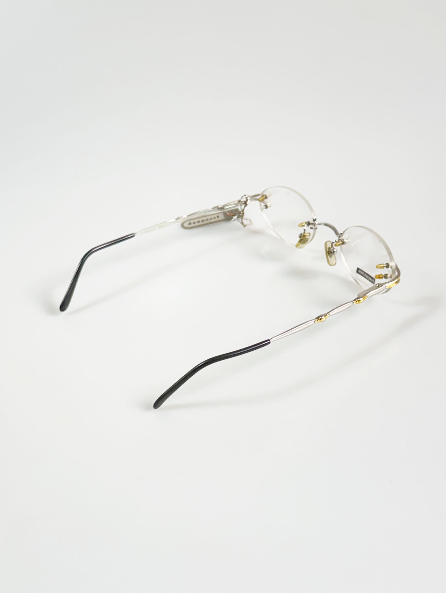 Issaquah2000 Silver&Gold Rimless Oval Metal Frame Glasses