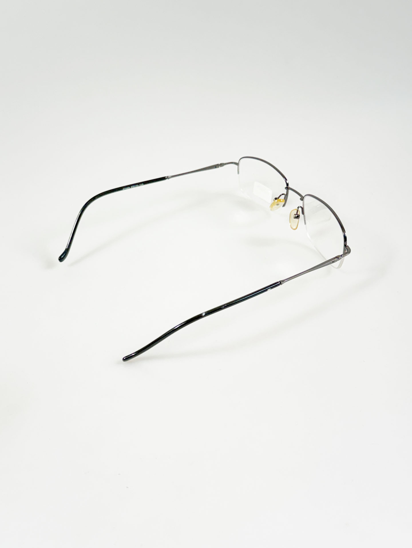 TRENDY Gunmetal Square Half-Rim Glasses