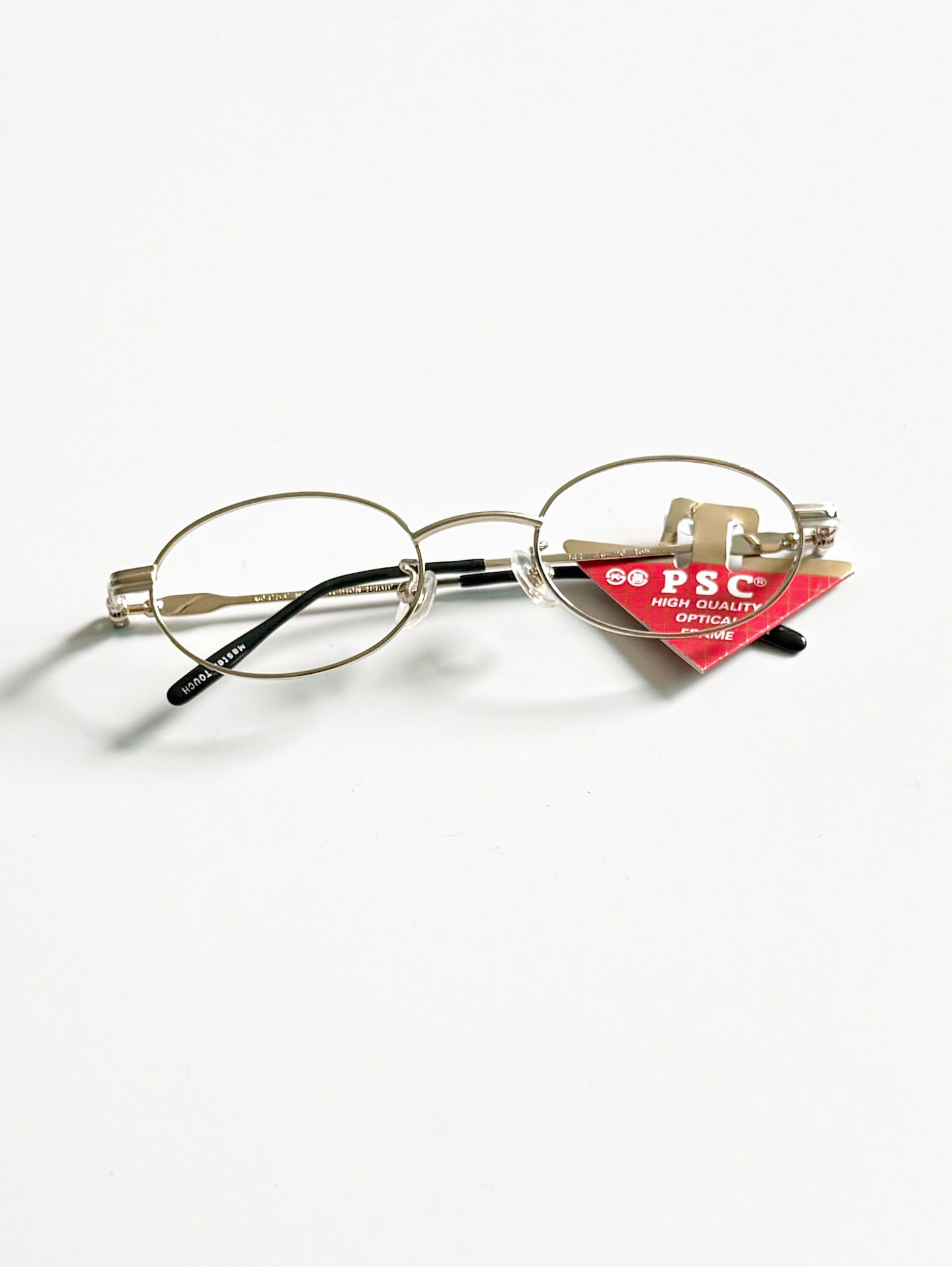 90's P.S.C. FASHION Gold Slim Oval Metal Frame Glasses
