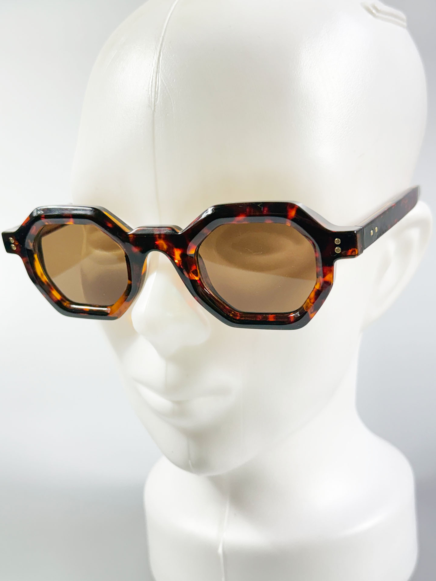 CANAAN Bold Octagon Tortoise Tinted Sunglasses