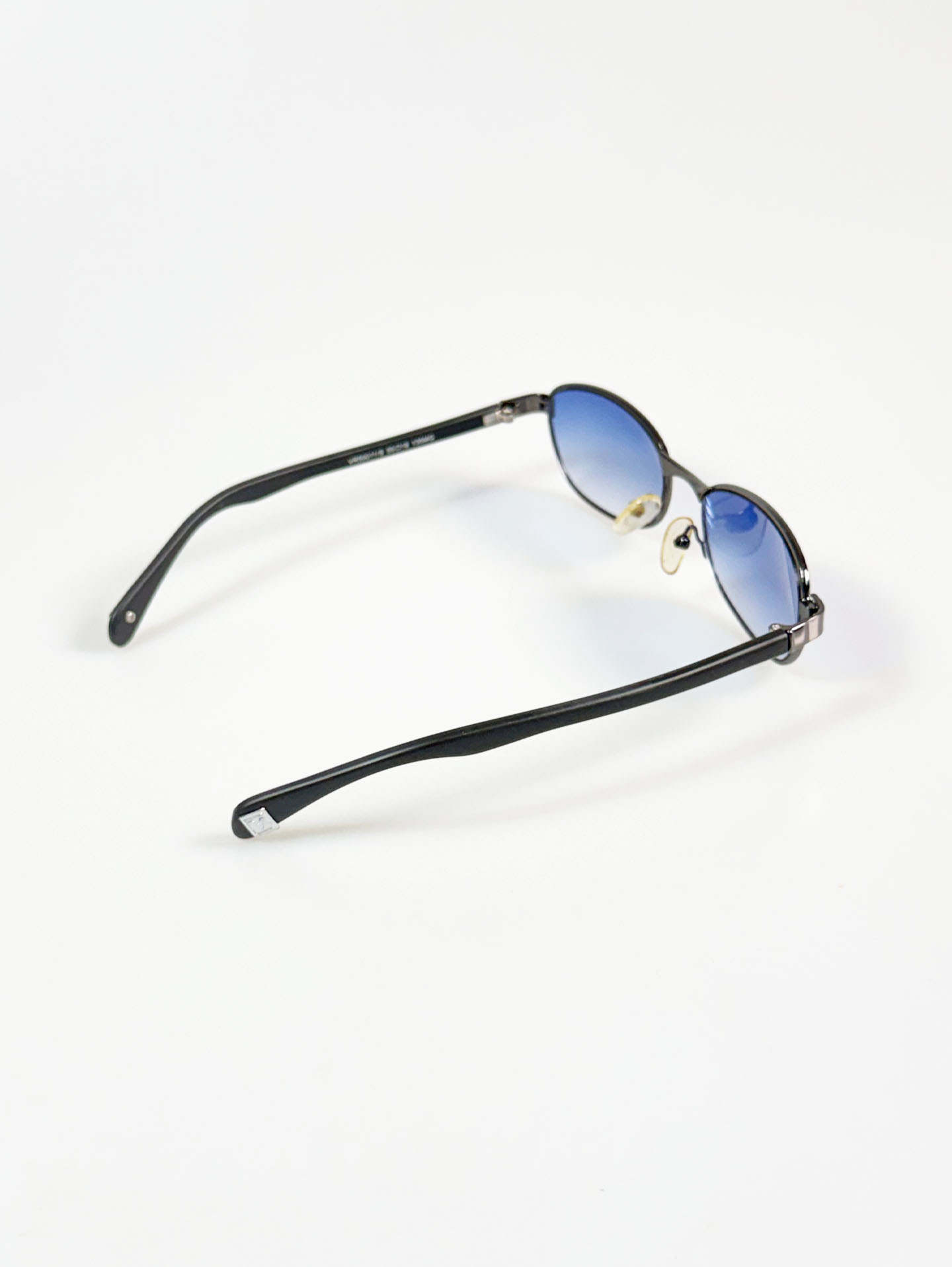90's VALENTINO RUDY Gunmetal Slim Oval Tint Sunglasses