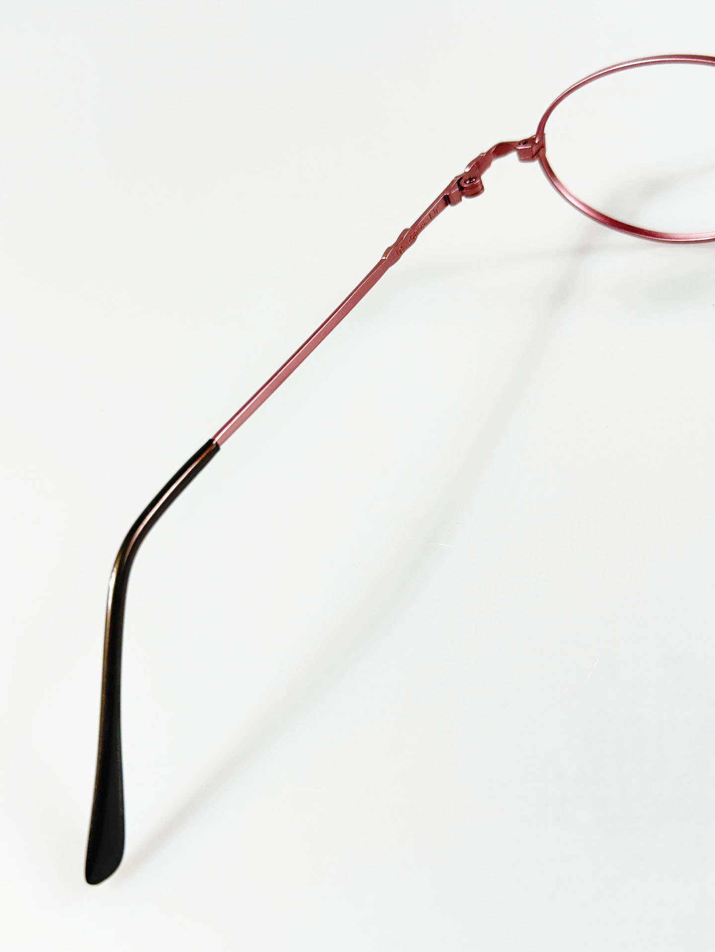 90's TORTOISE Pink Slim Oval Metal Glasses