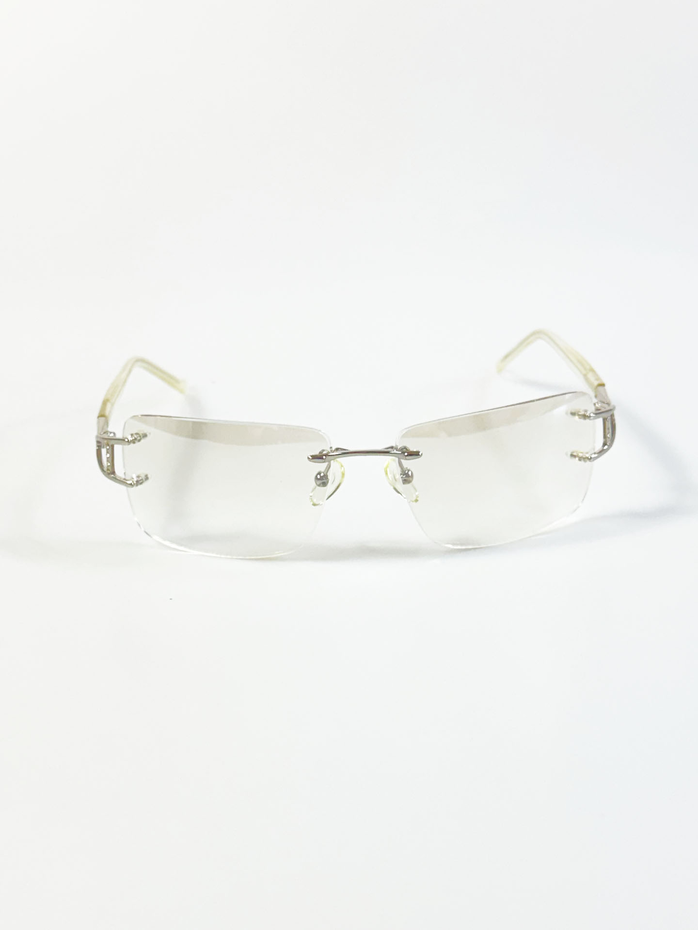 CAPRIO Rimless Square Metal Tinted Sunglasses