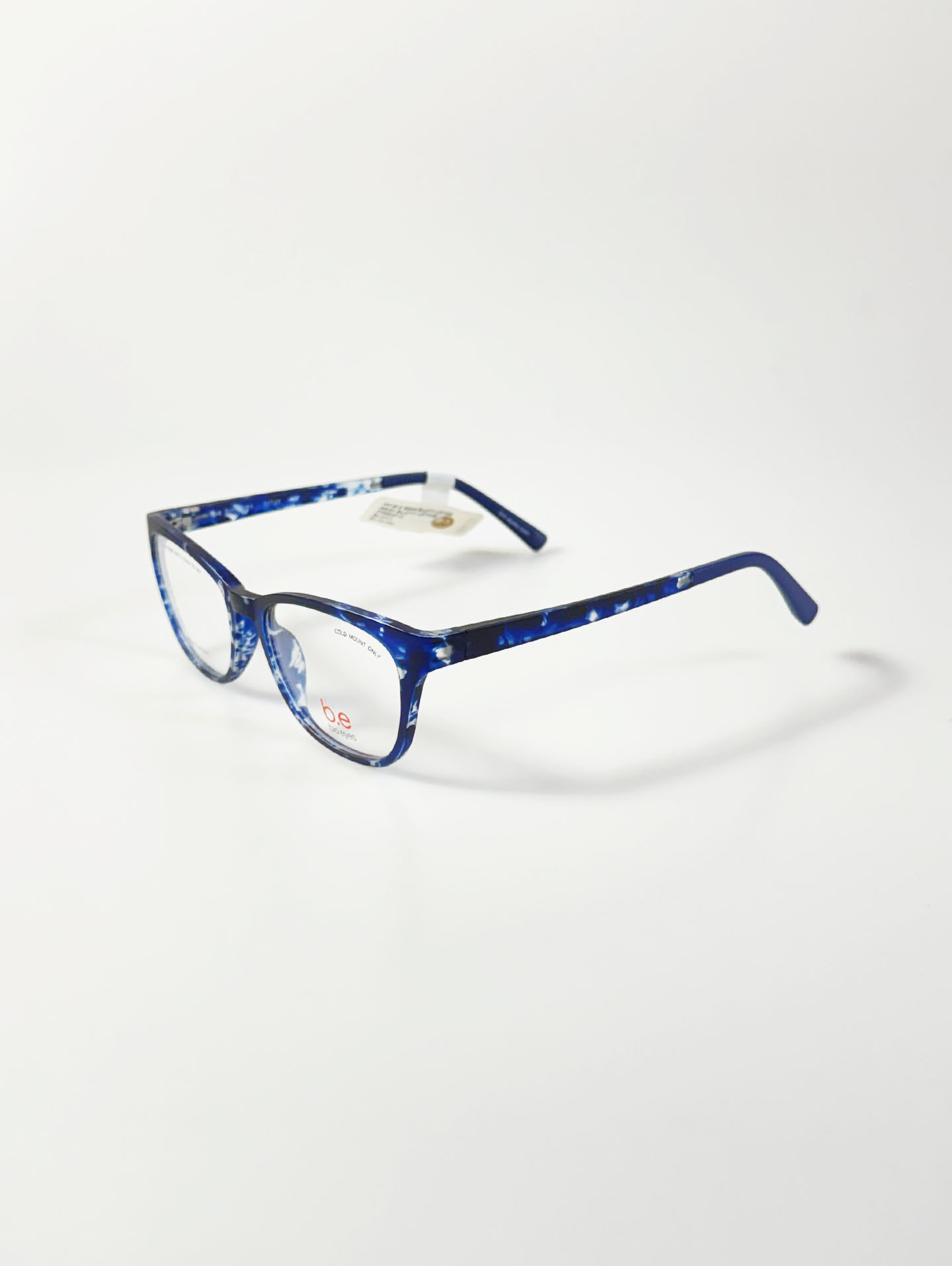 Bie Eyes Blue Marbled Square Horn-Rim Frame Glasses