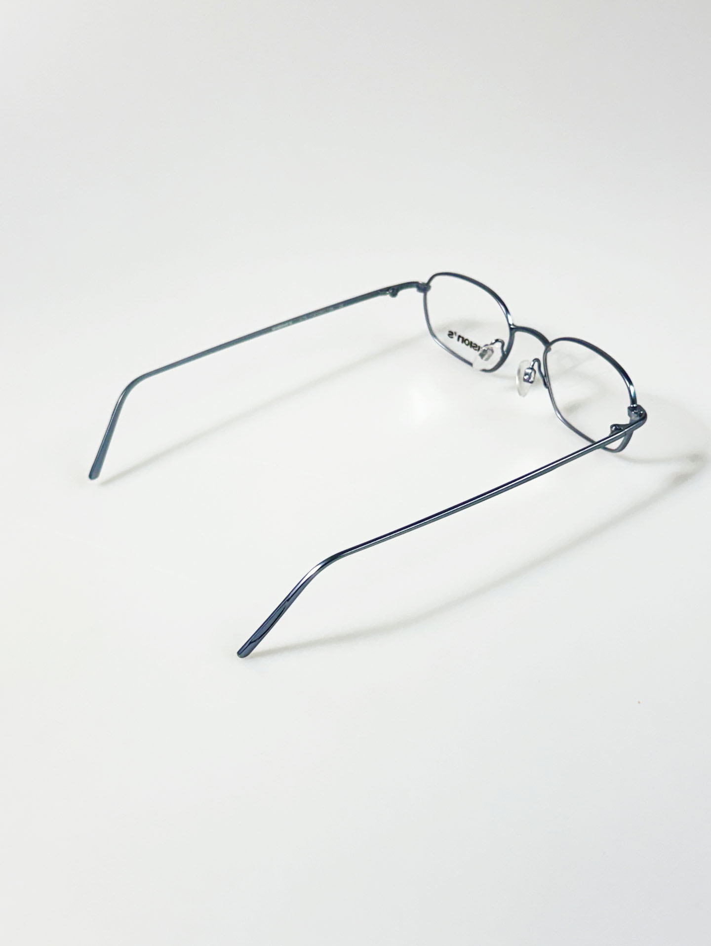 90's VISION'S Blue Slim Square Metal Frame Glasses