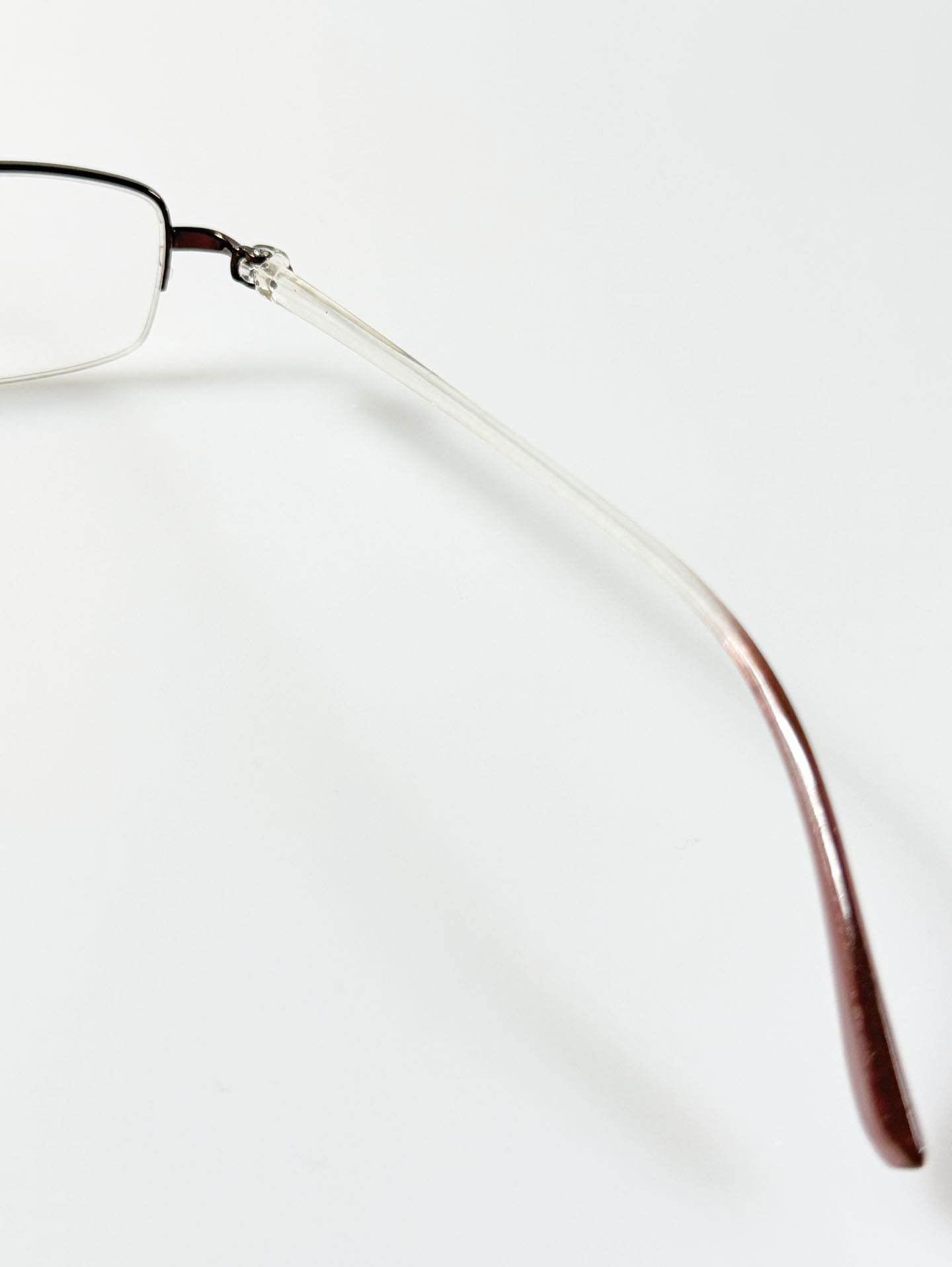 Brown Half Rim Square Metal Glasses