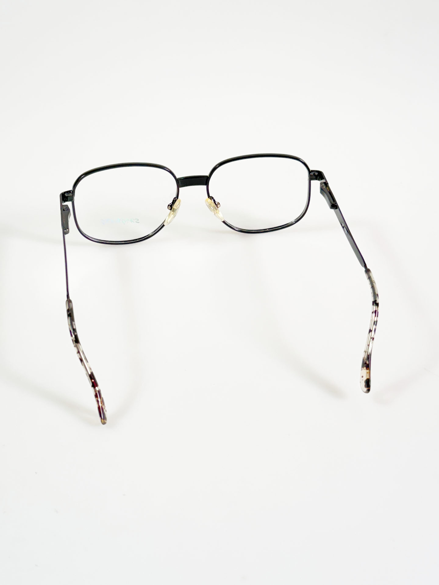 90's Black Oversized Square Metal Glasses