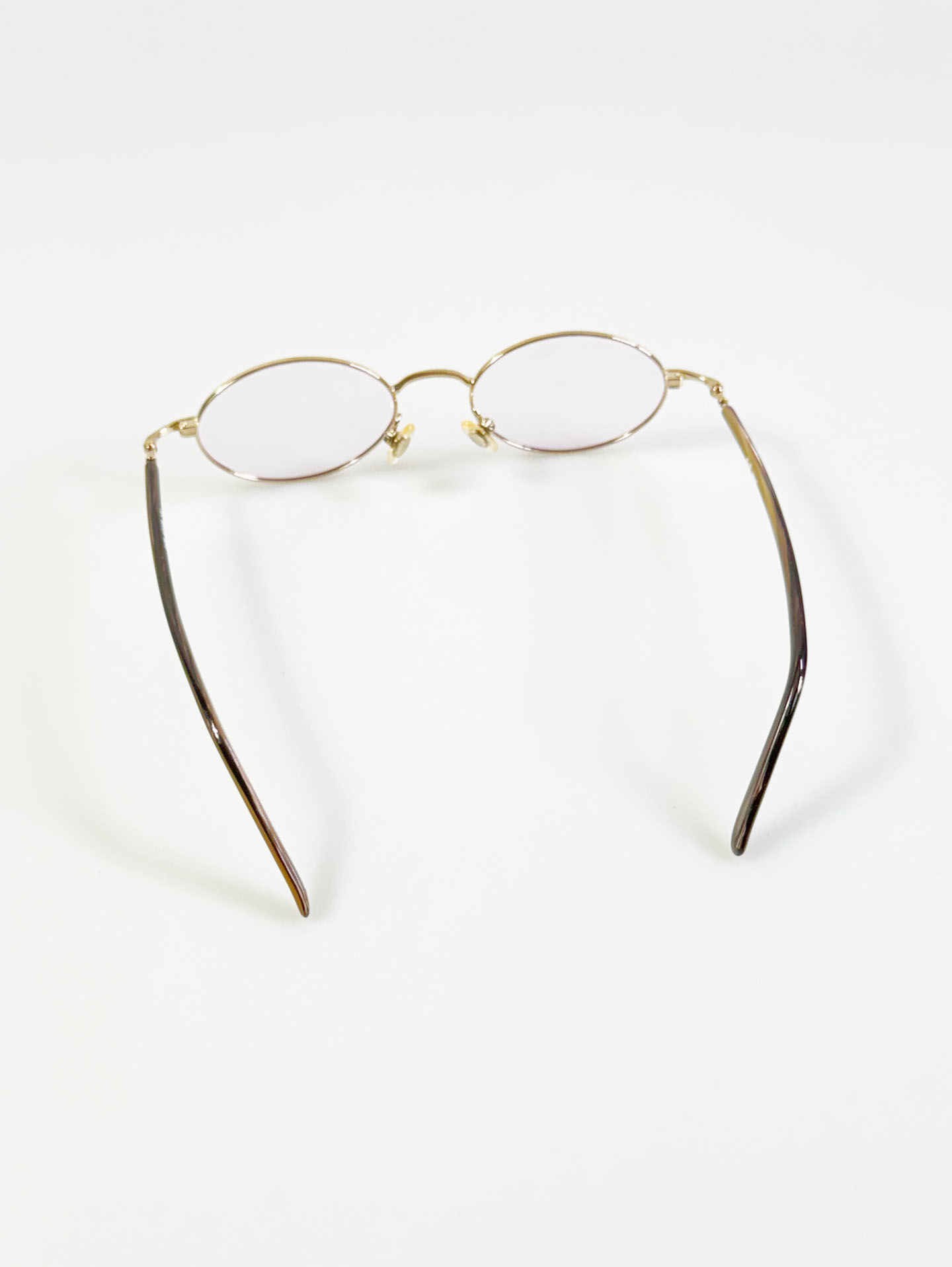 R&B Eyewear Gold Slim Oval Metal Tint Glasses