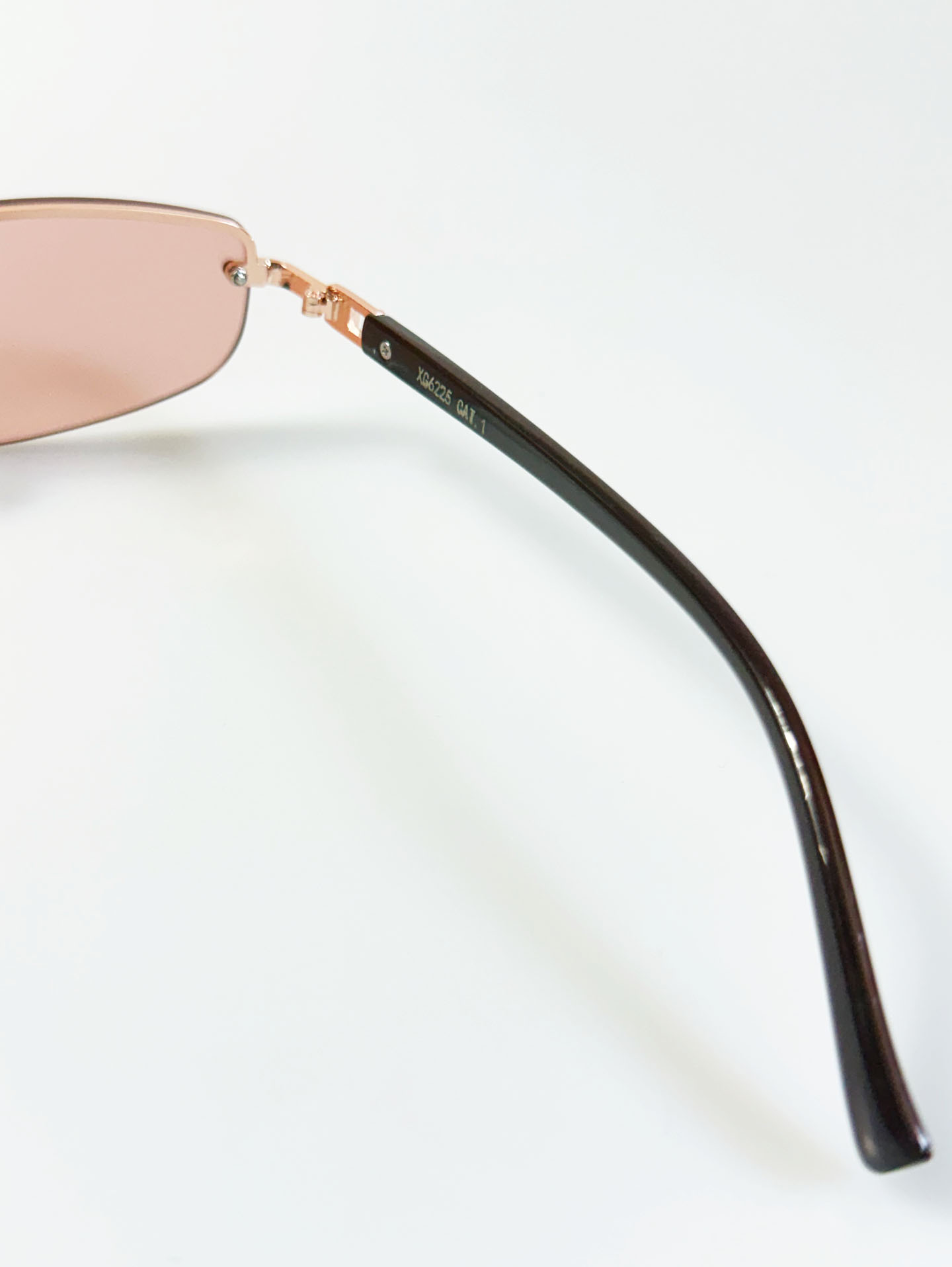Rimless Square Metal Frame Tint Sunglasses