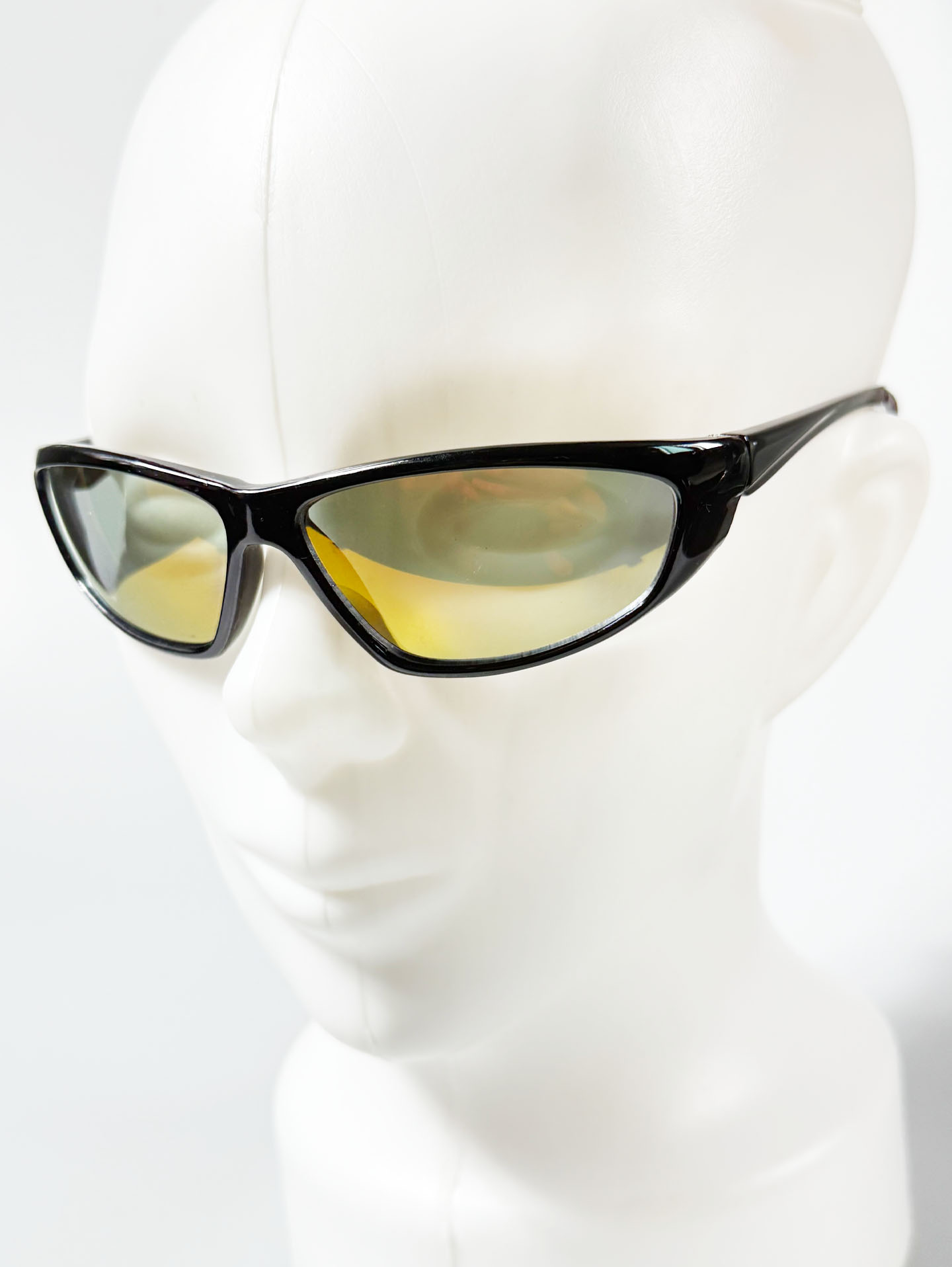 Black Sport Wraparound Frame Sunglasses