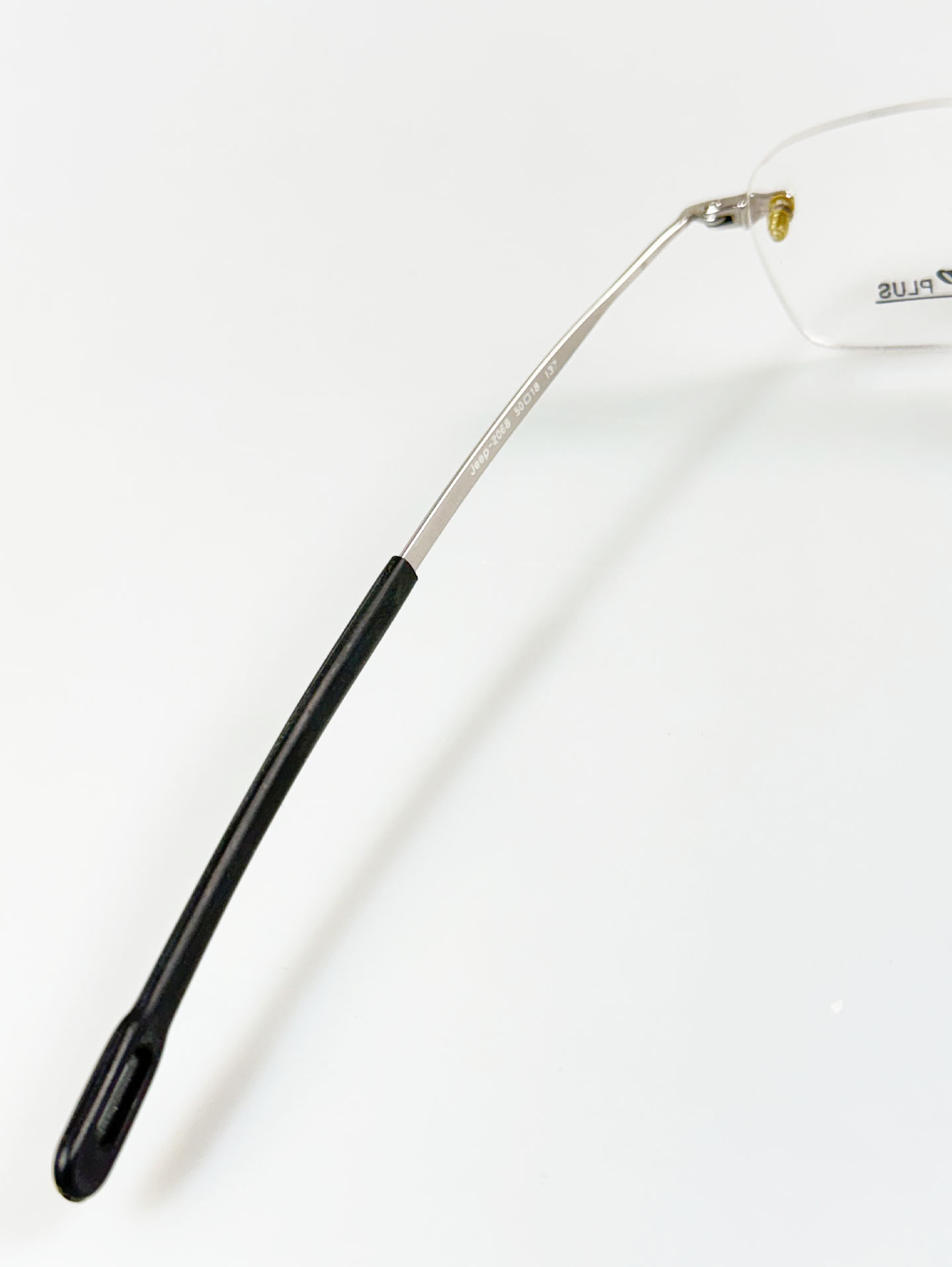 JEEP Silver Rimless Square Metal Frame Glasses