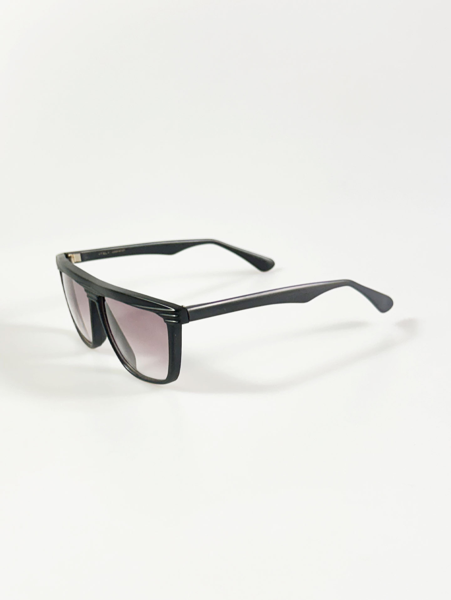 90's TECH Square Wrap-Style Matte Black Frame Sunglasses