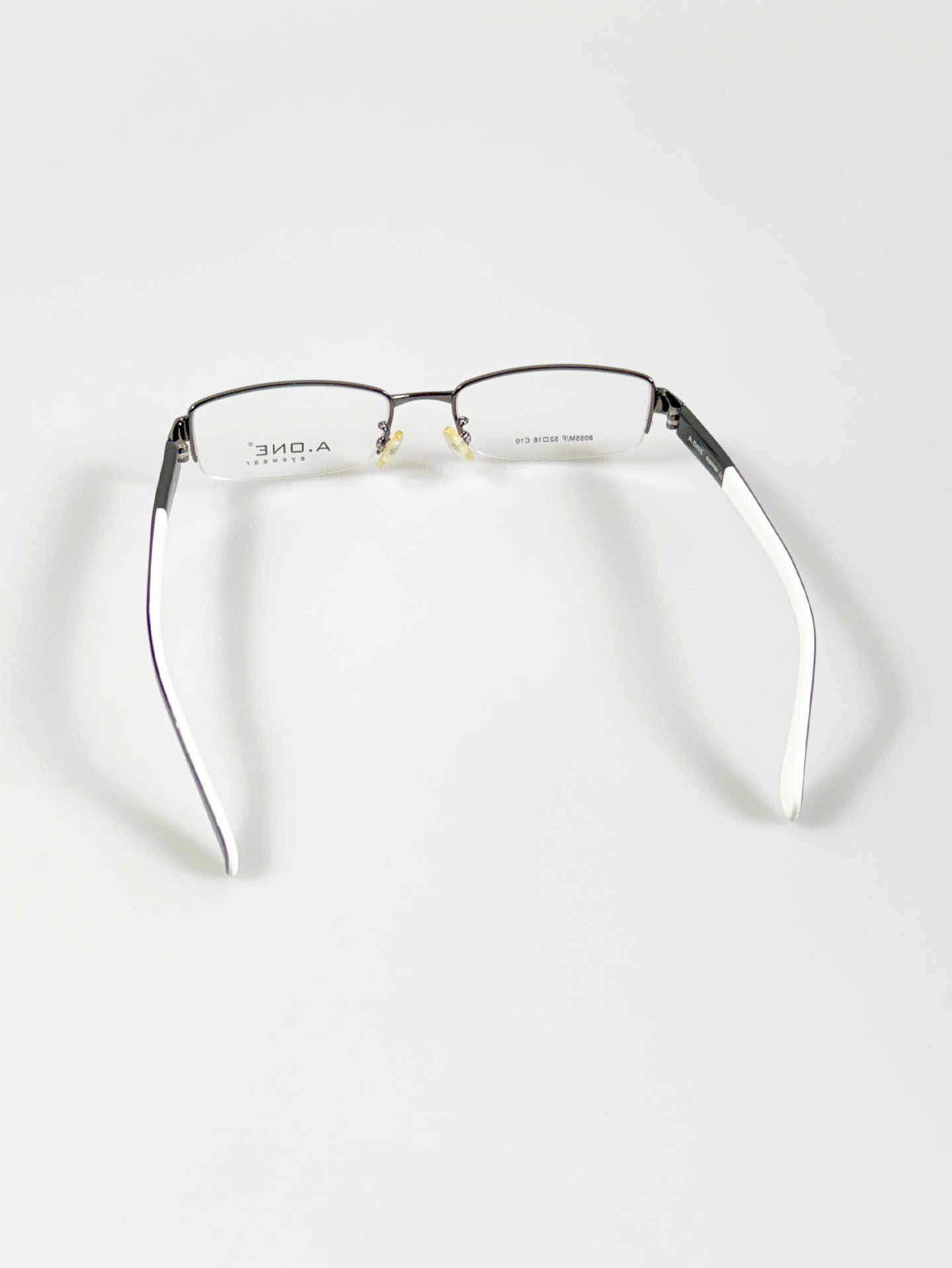 A.ONE Gunmetal Half-Rim Square Glasses