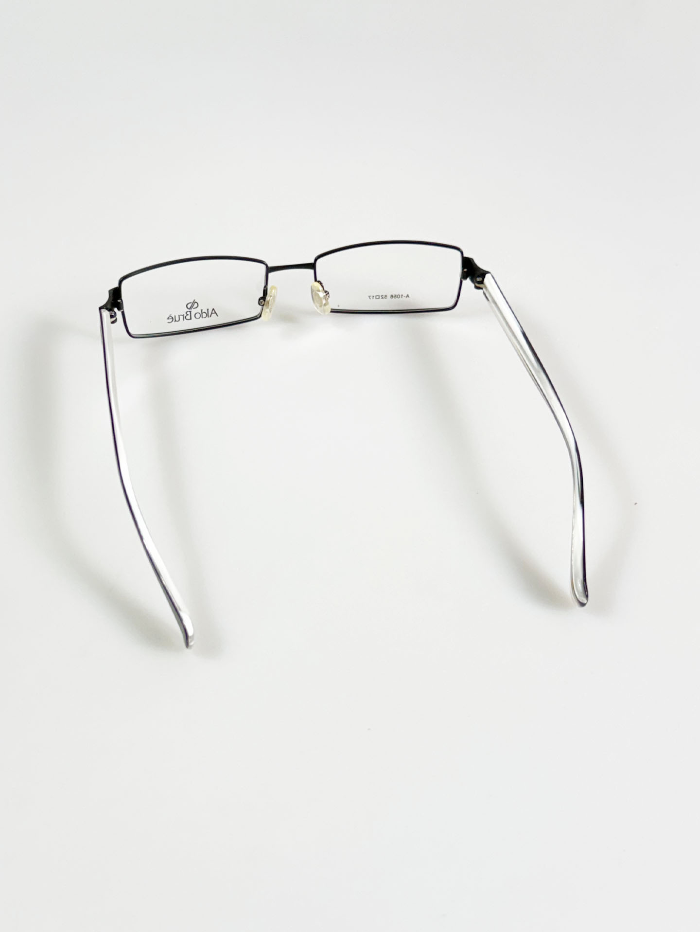 Aldo Brue Black Slim Square Metal Glasses