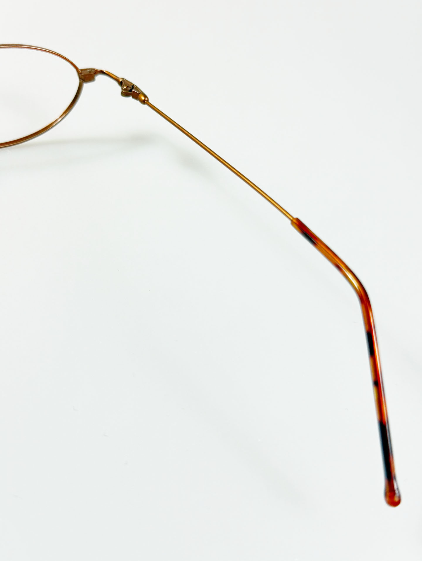 Amber Brown Slim Oval Metal Glasses