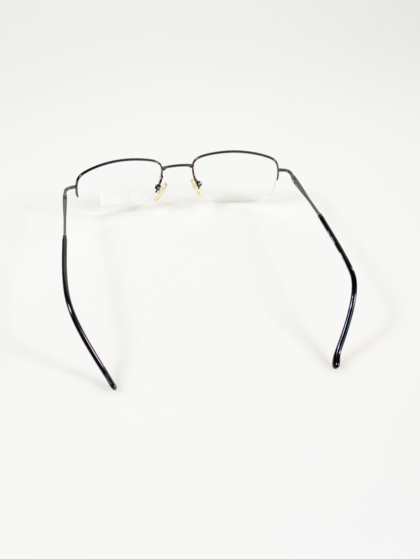 TRENDY Gunmetal Square Half-Rim Glasses