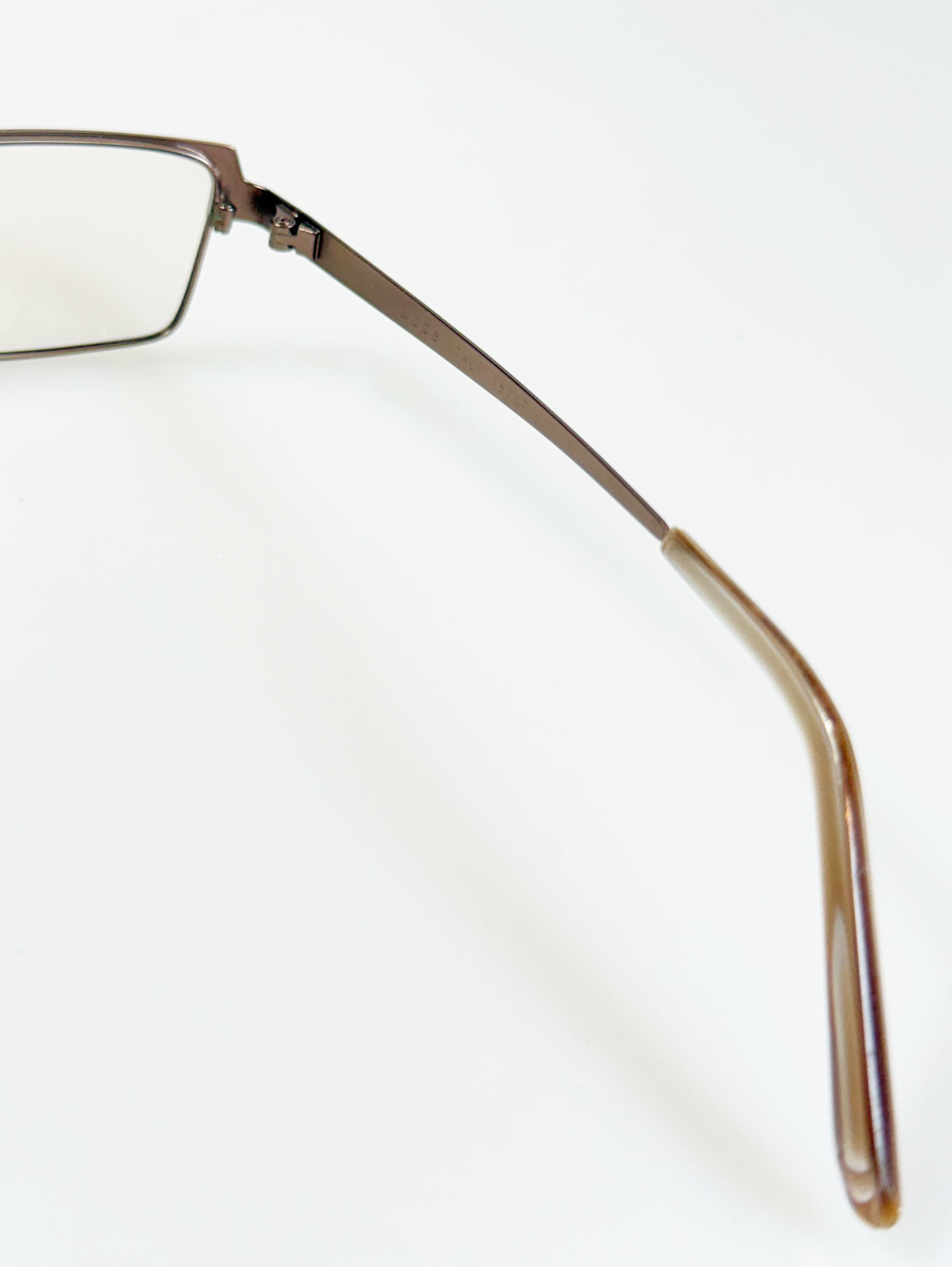 LUCE ITALY Brown Square Browline Metal Frame Glasses