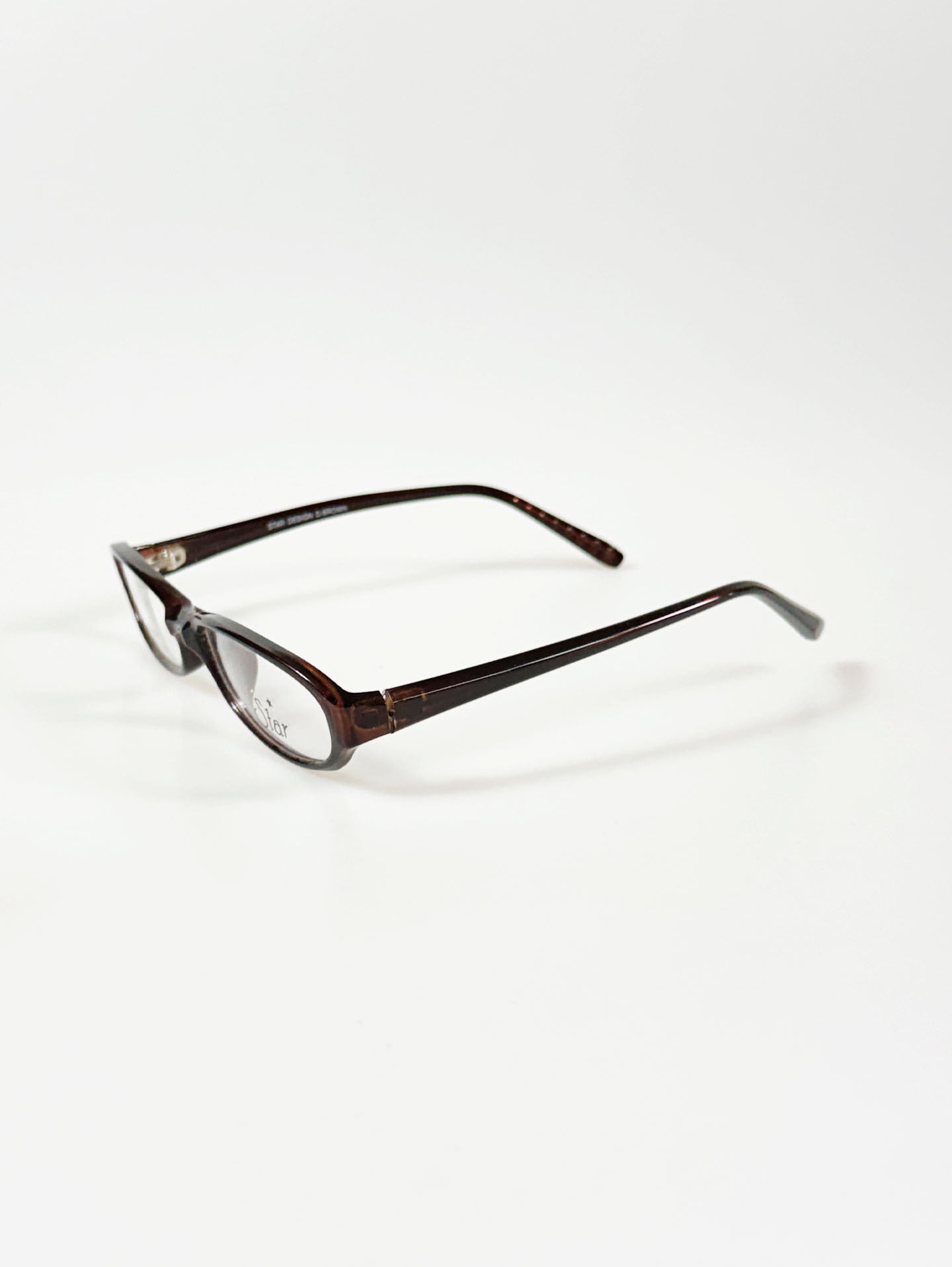 STAR Brown Slim Oval Horn-Rim Frame Glasses