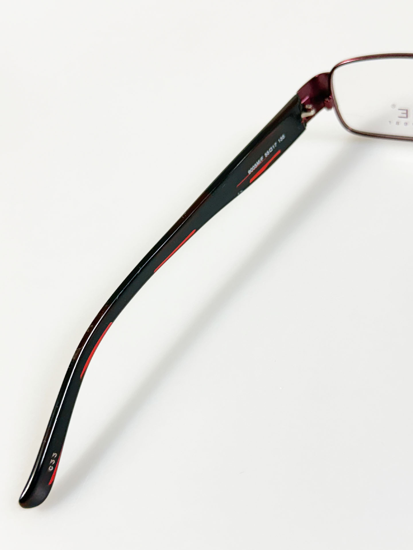A.ONE Slim Square Burgundy Metal Frame Glasses