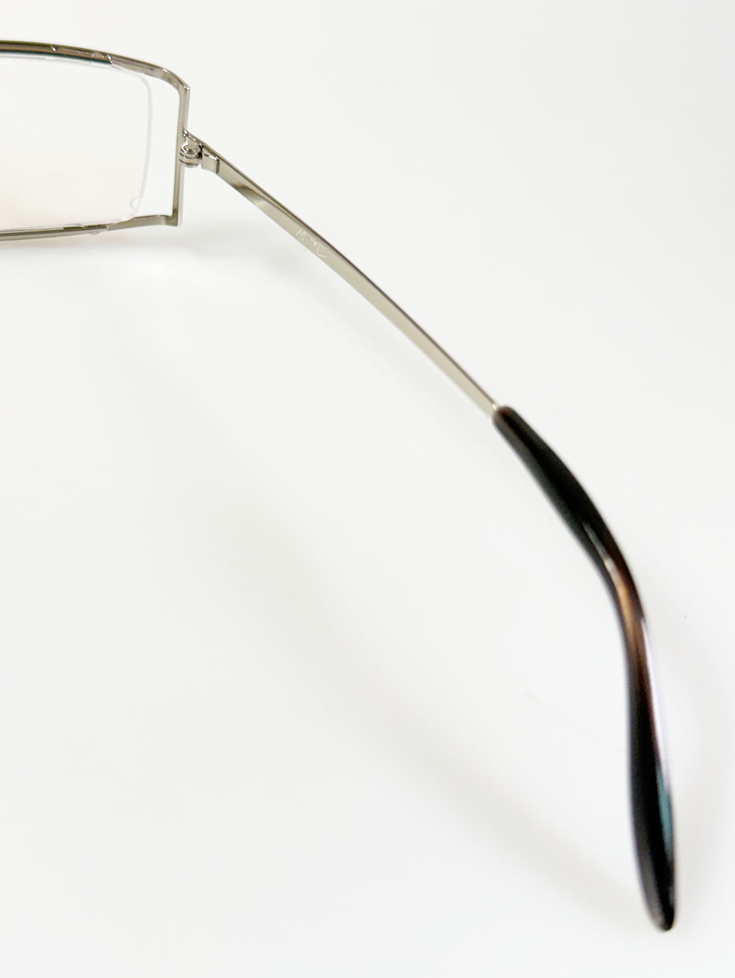 MOOL EYEWEAR Silver Slim Square Metal Frame Glasses