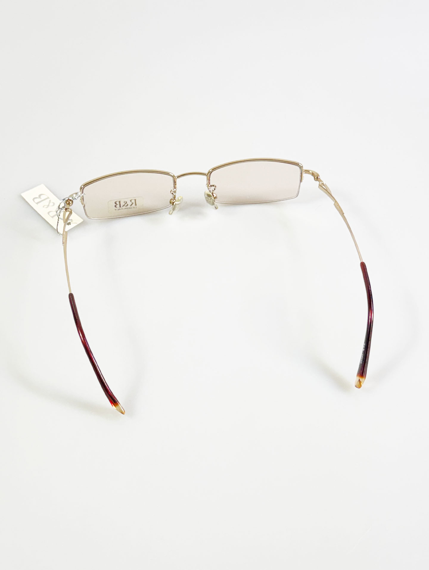 R&B Eyewear Gold Half-Rim Square Metal Tinted Glasses