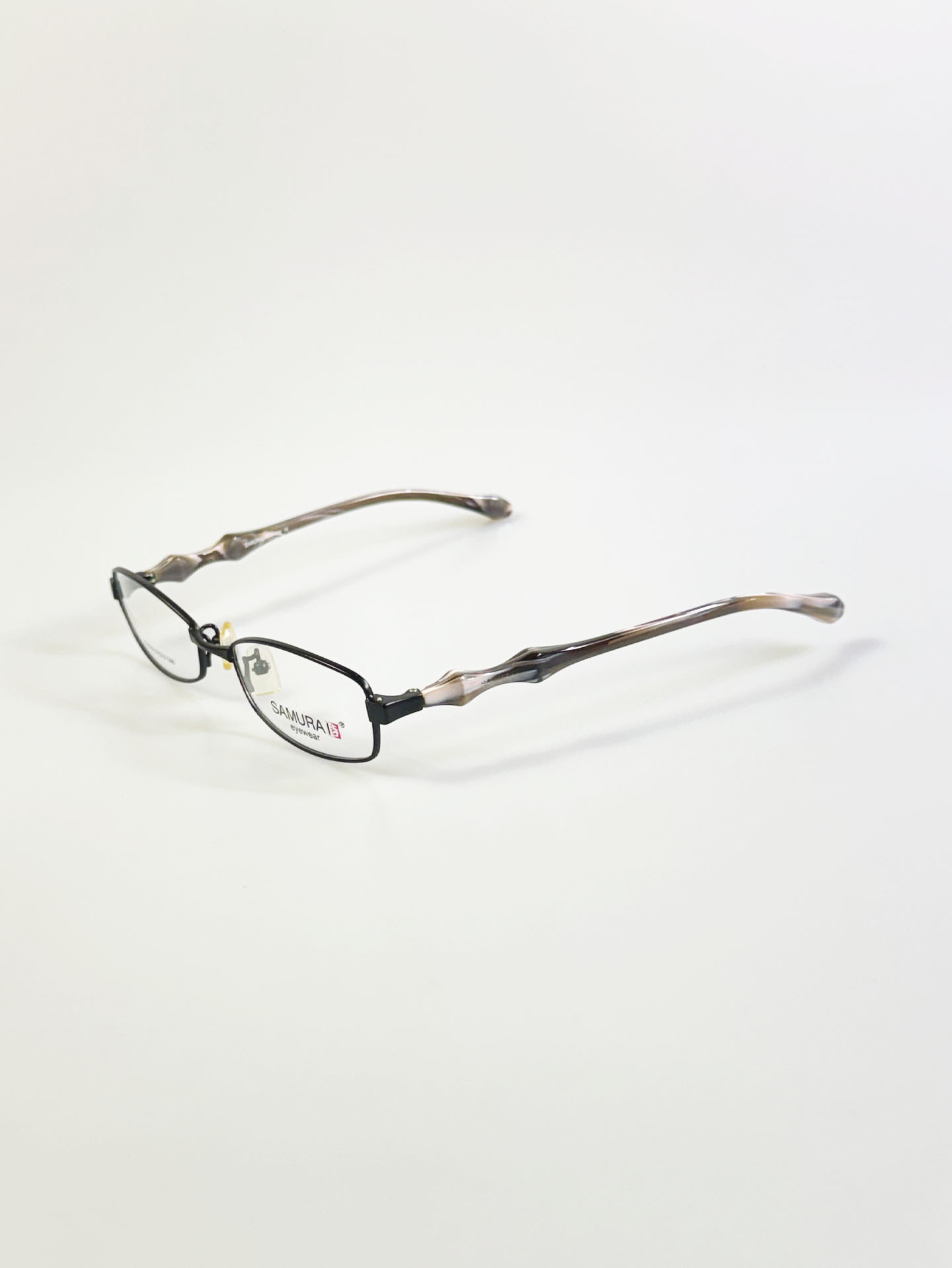 SAMURAI Eyewear Black Slim Square Metal Frame Glasses