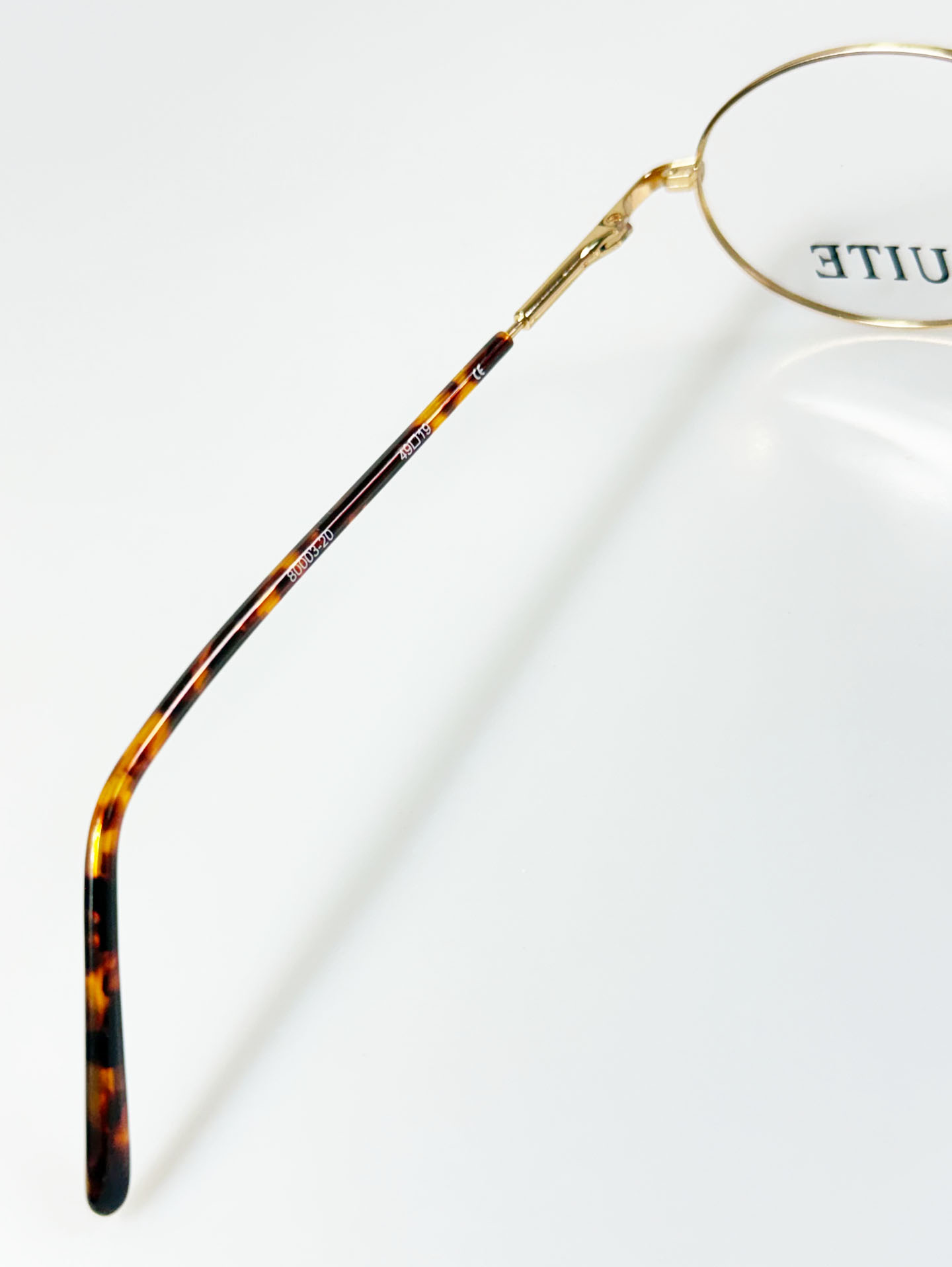 90's SUITE Gold Oval Metal & Tortoiseshell Temple Glasses