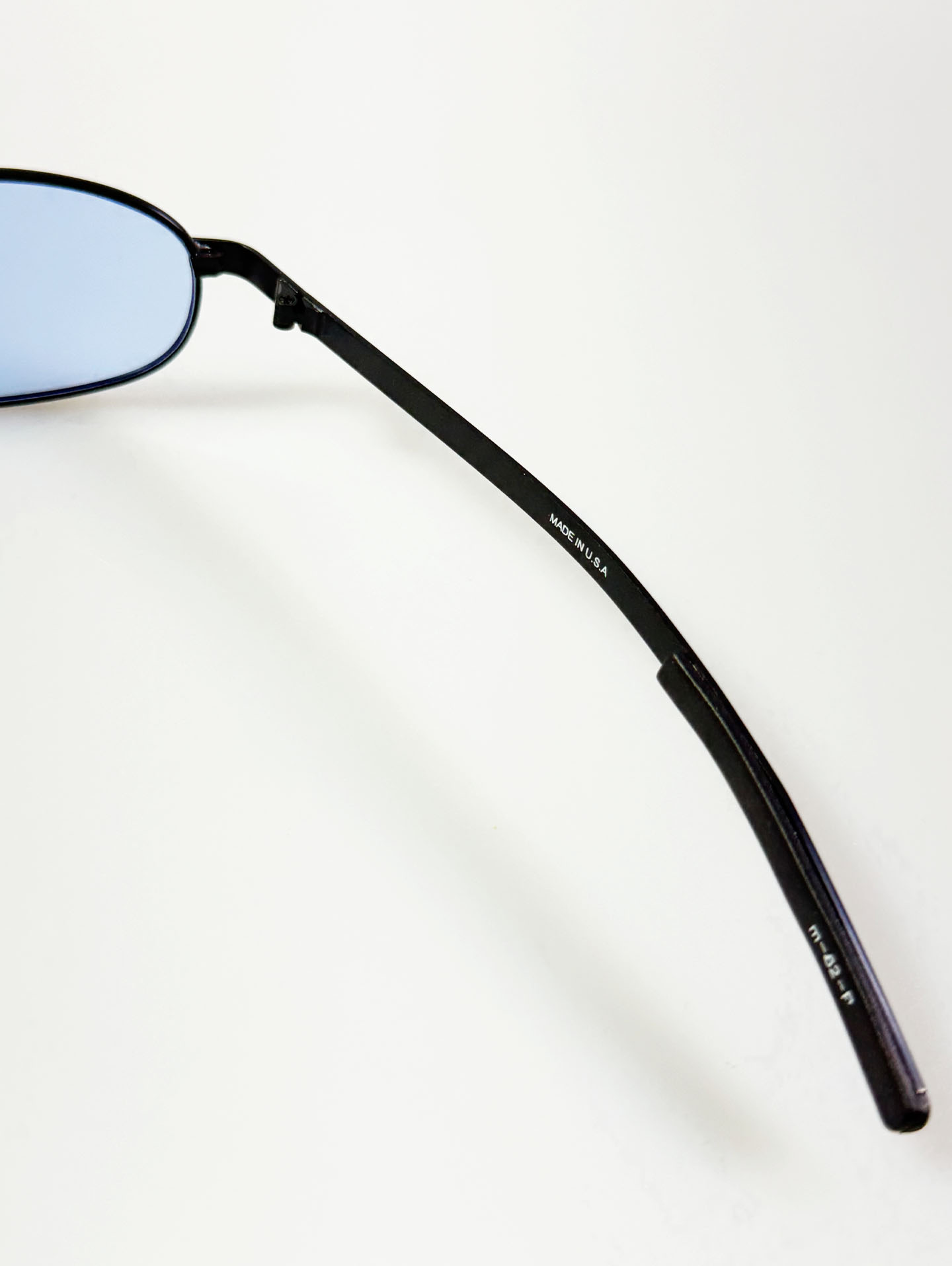 90's PUMA Matte Black Slim Oval Metal Tint Sunglasses