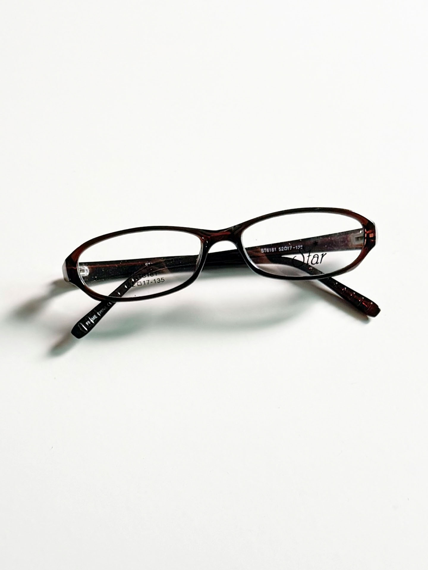 STAR Brown Slim Oval Horn-Rim Frame Glasses