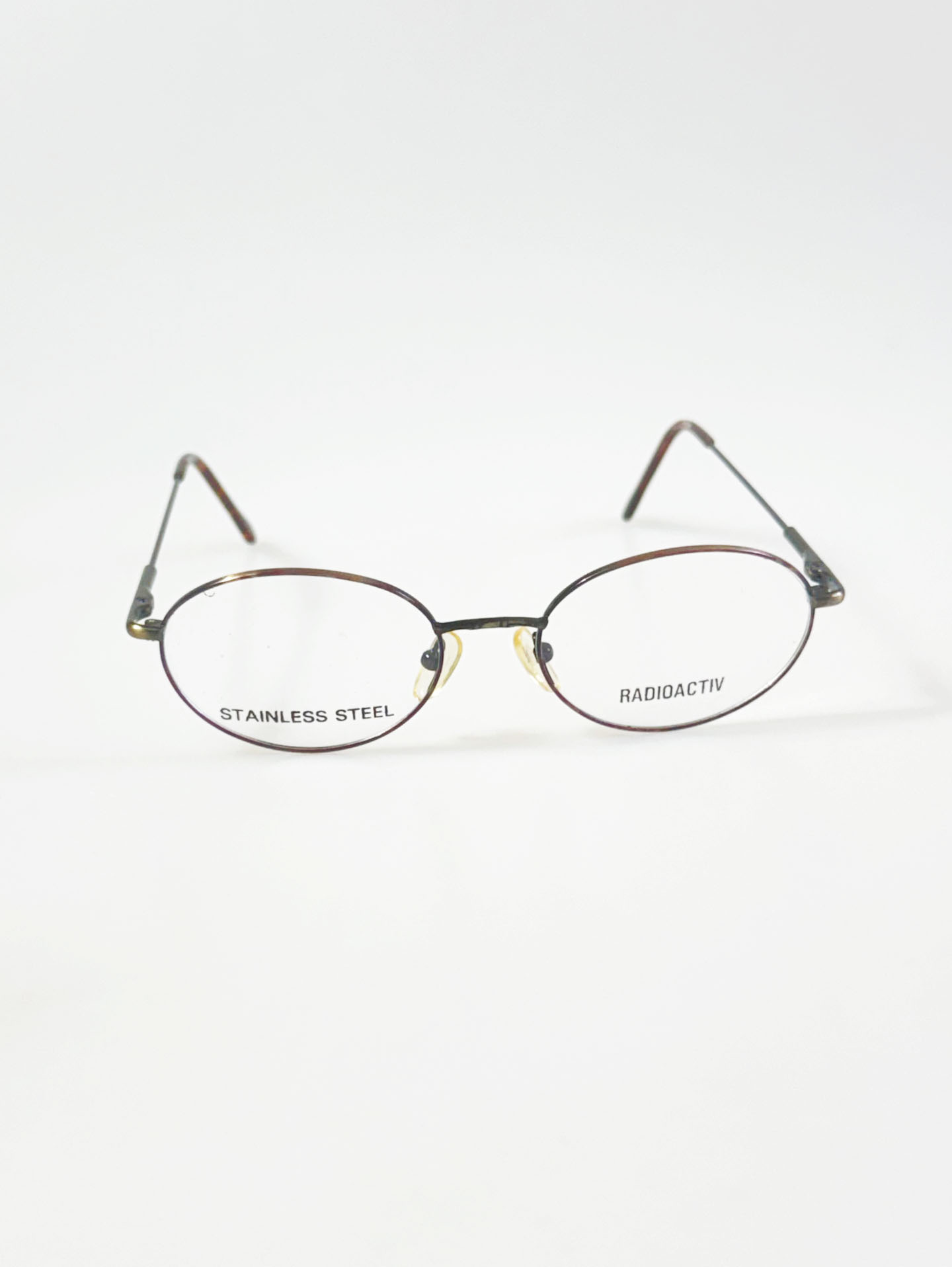 90's RADIOACTIV Antique Tortoise Slim Oval Metal Glasses