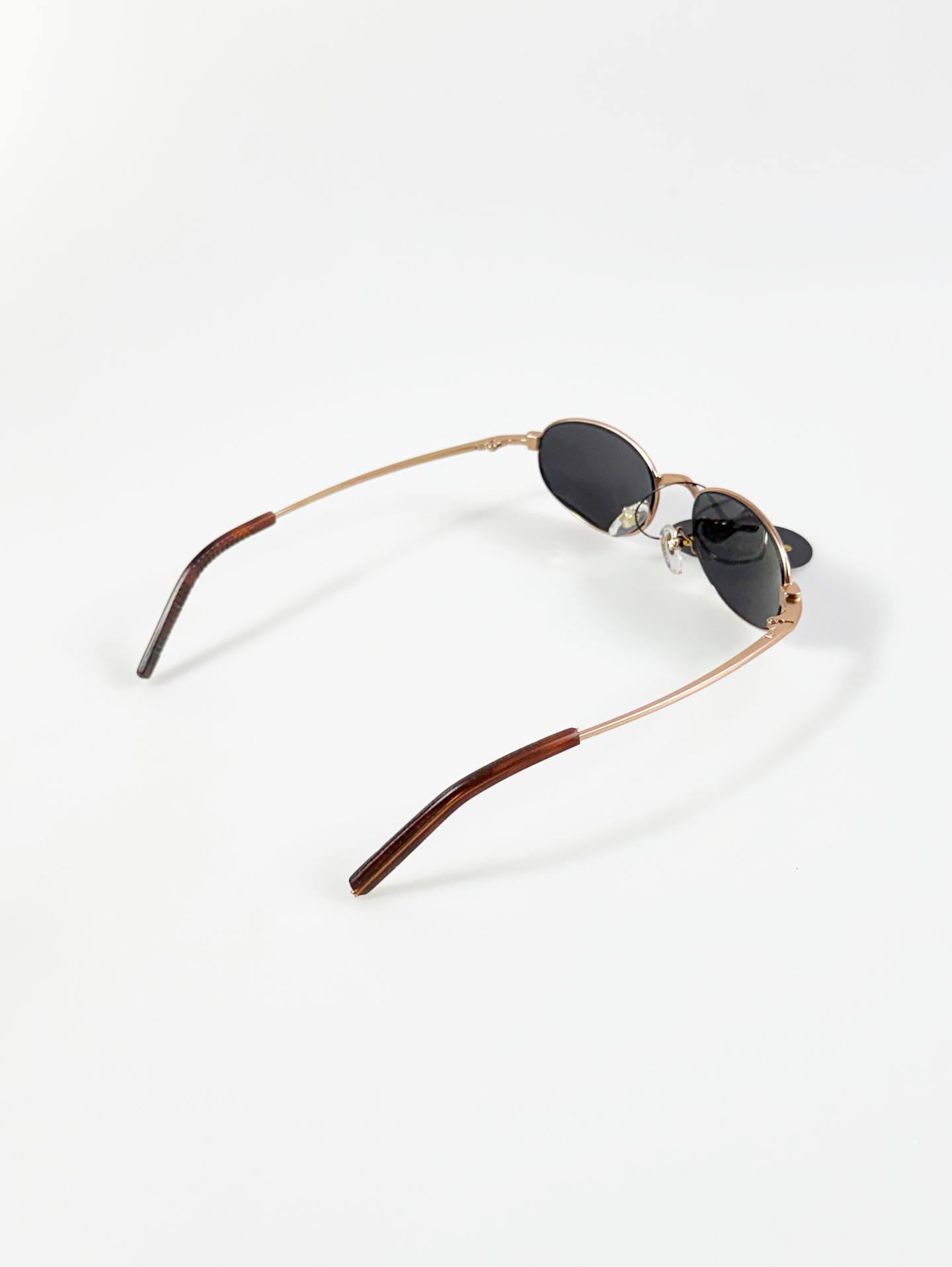 90's JOANNA Rose Gold Slim Oval Metal Sunglasses