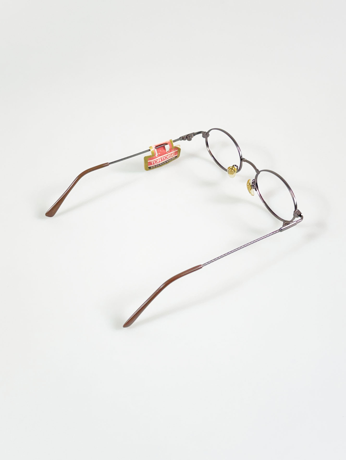 90’s TORTOISE Gunmetal Slim Oval Frame Glasses