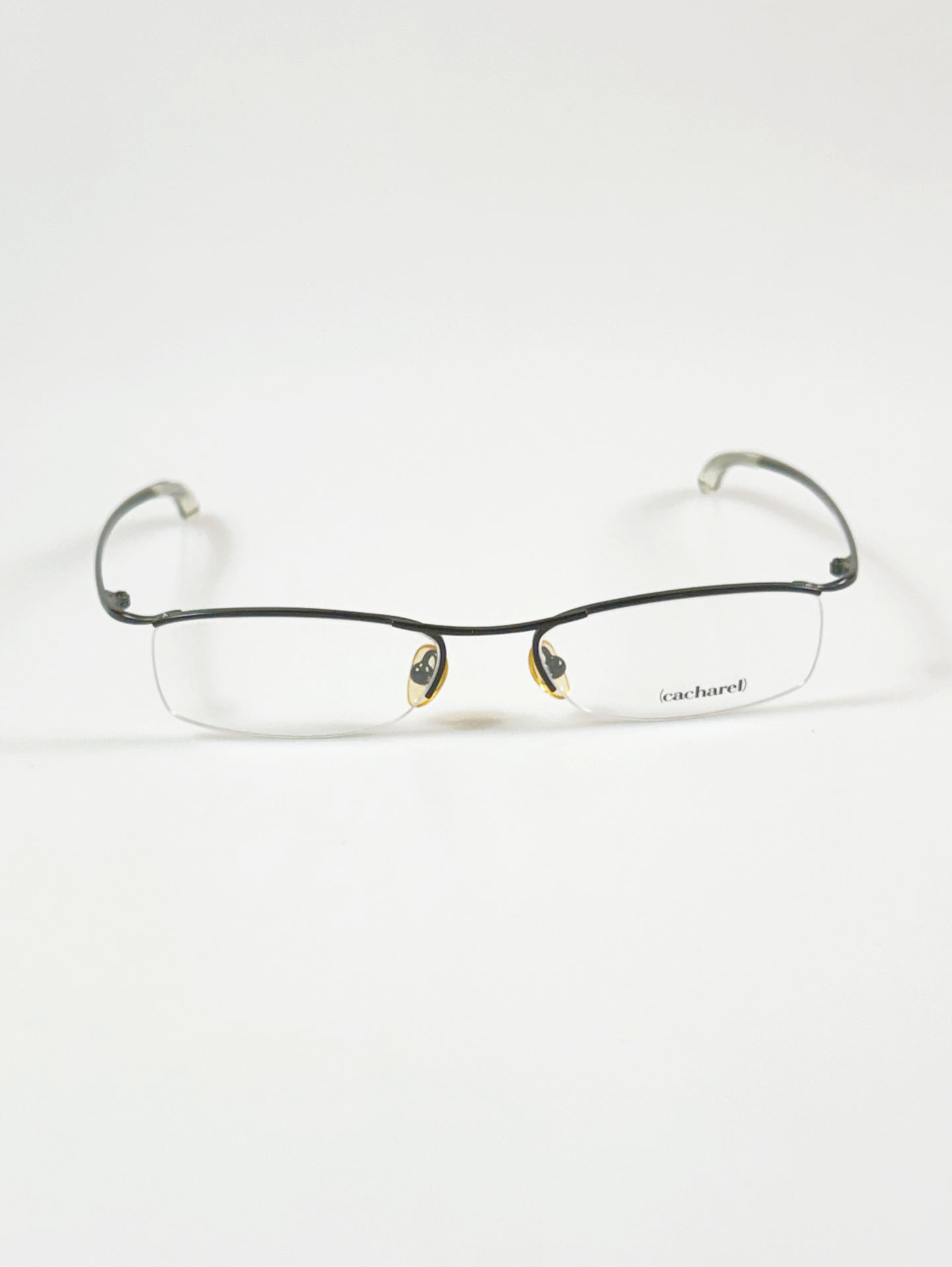 Cacharel Black Square Half-Rim Metal Frame Glasses