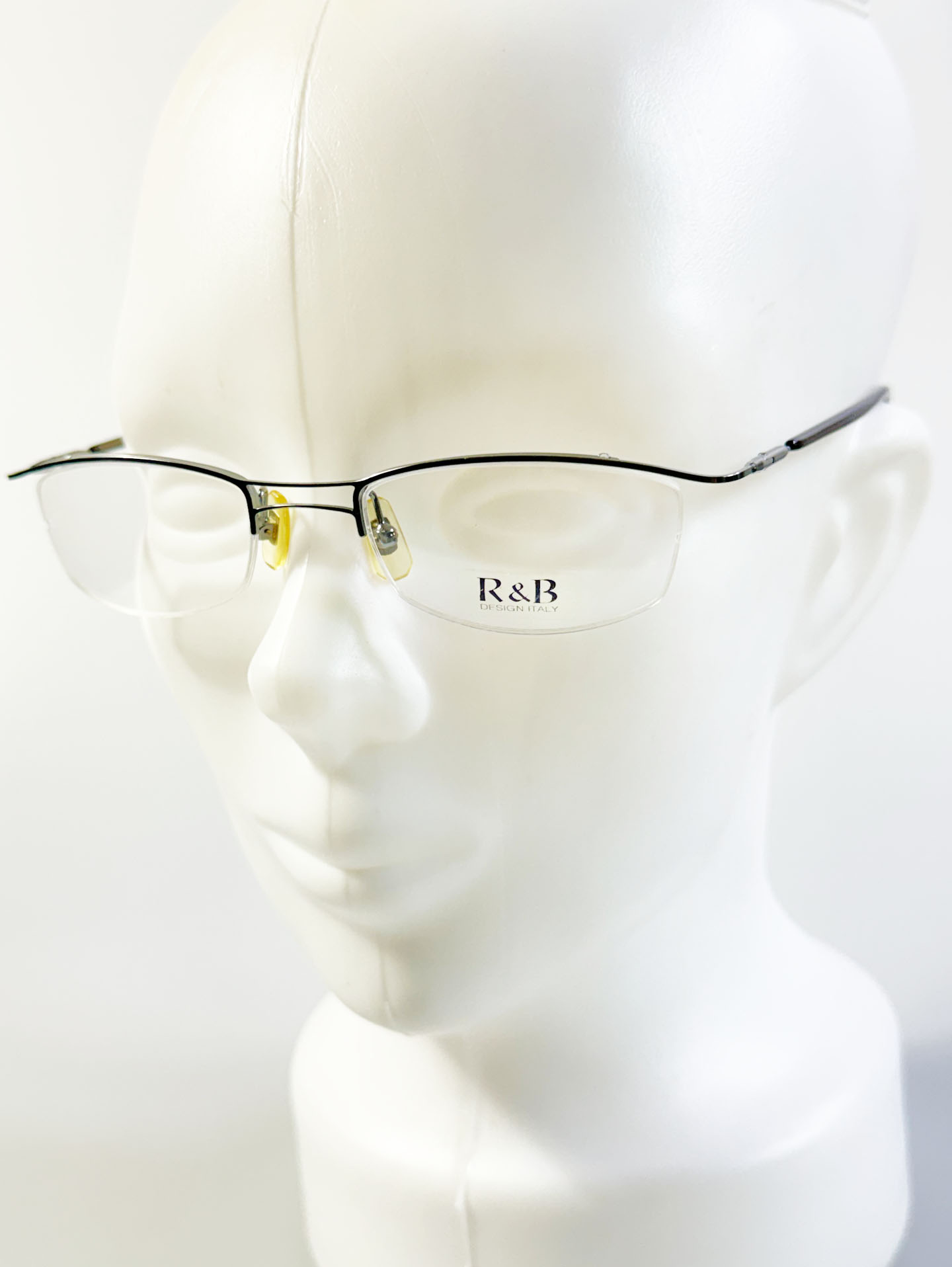 R&B Eyewear Gunmetal Half-Rim Square Glasses