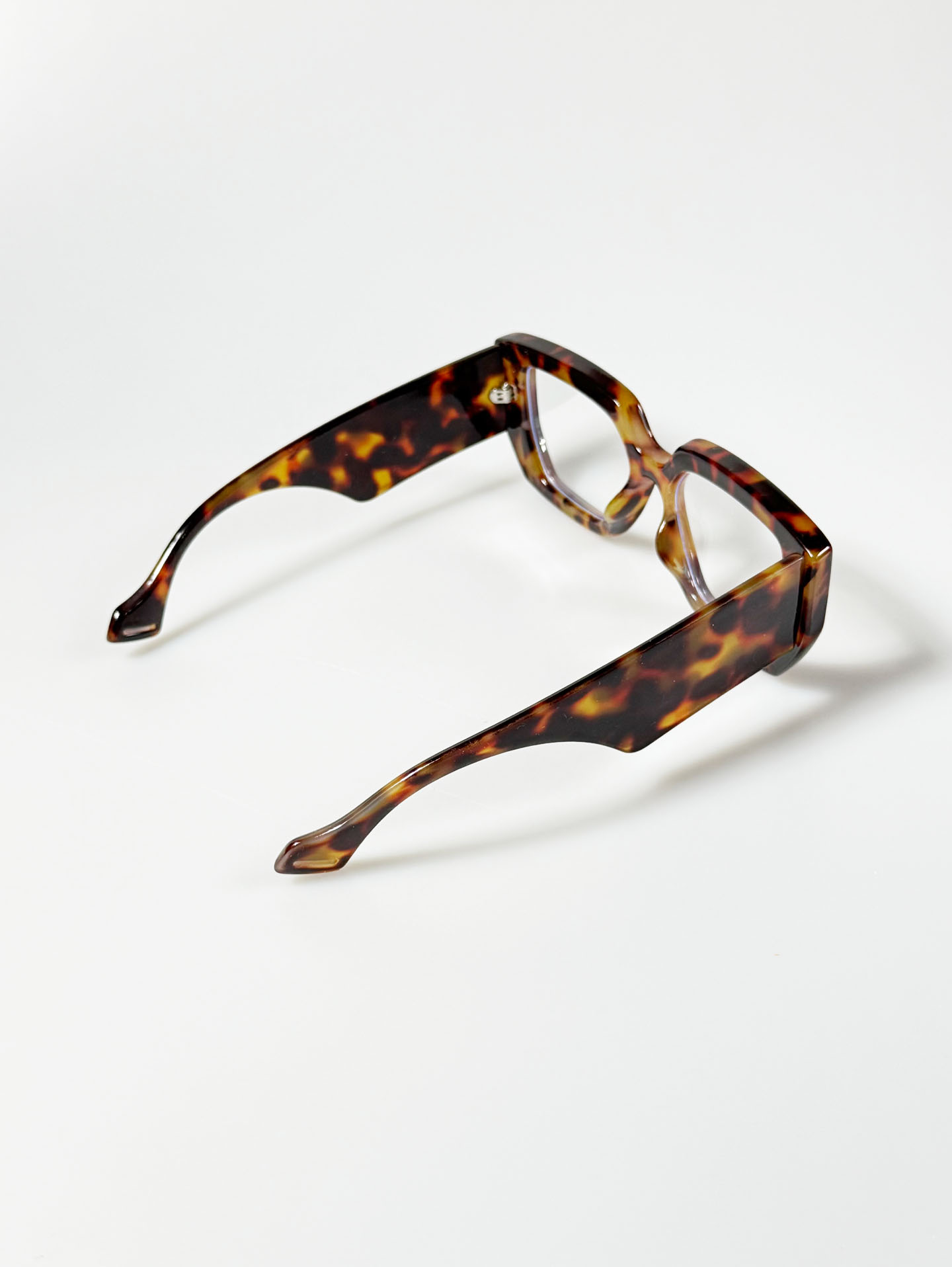 Tortoiseshell Oversized Bold Square Clear Lens Sunglasses