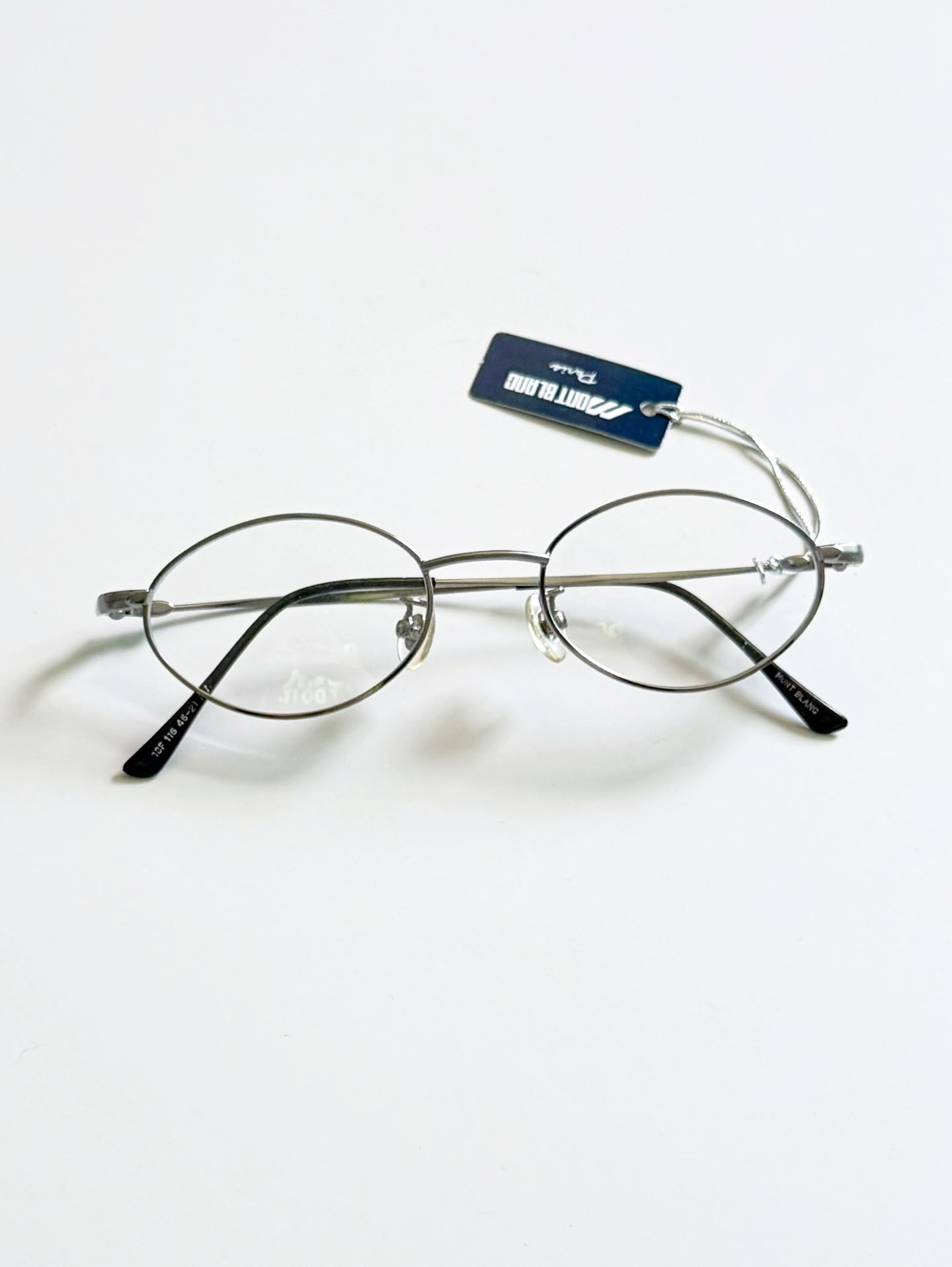MONT BLANC PARIS Silver Metal Slim Oval Frame Glasses