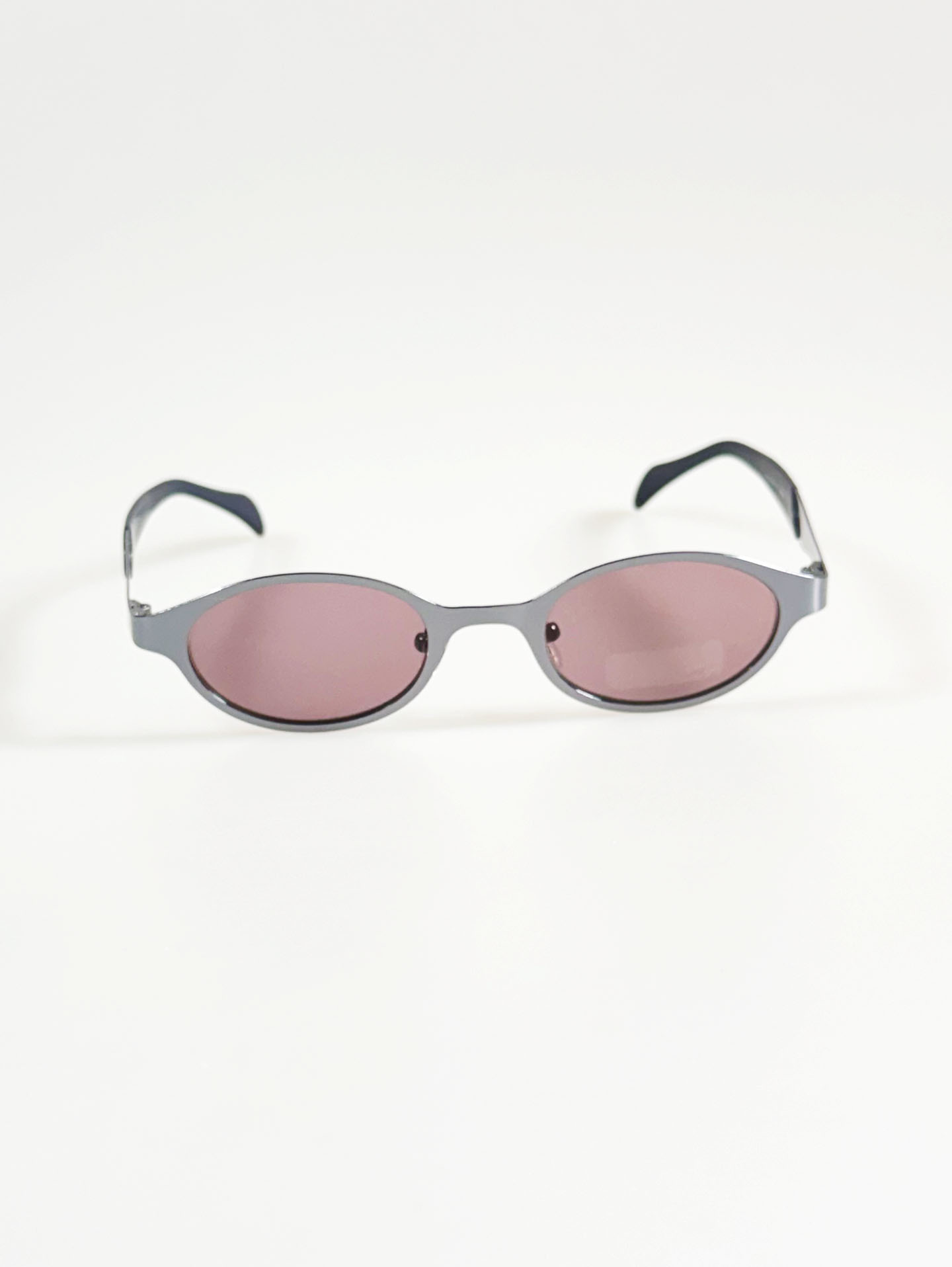 PAVAROTTI Dark Silver Oval Metal Tint Sunglasses