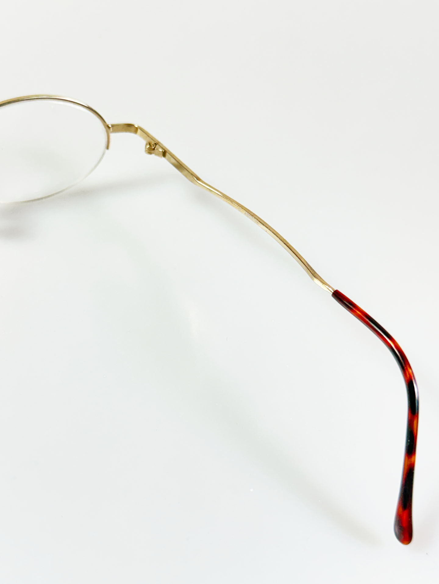 G. ABERizo Half-Rim Oval Gold Metal Frame Glasses