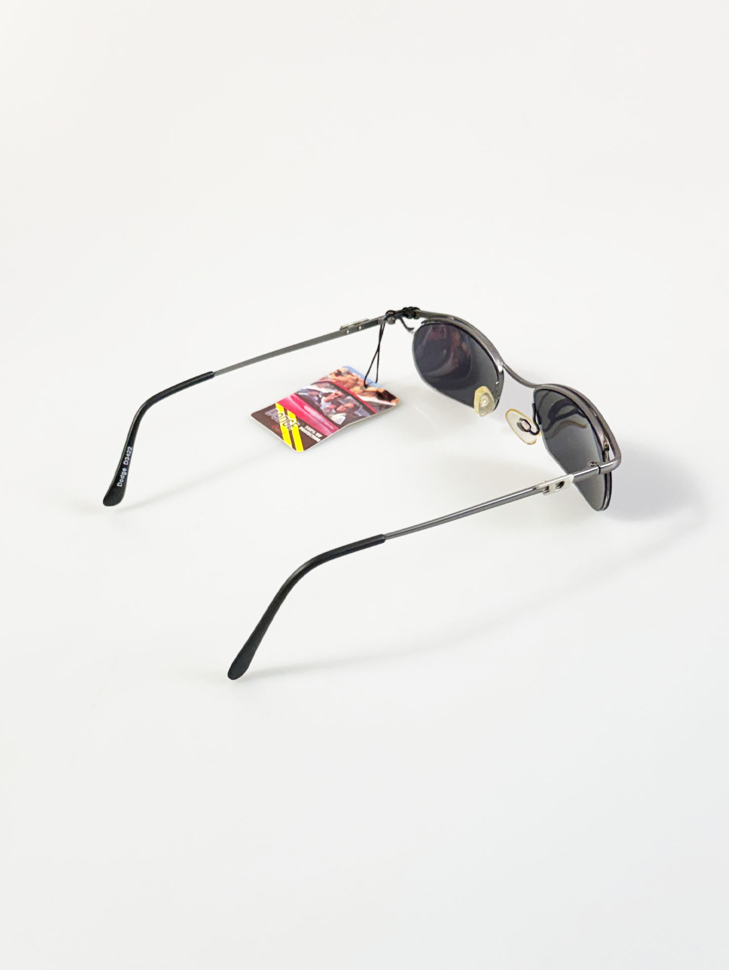 90's DODGE Gunmetal Oval Wire Frame Sunglasses