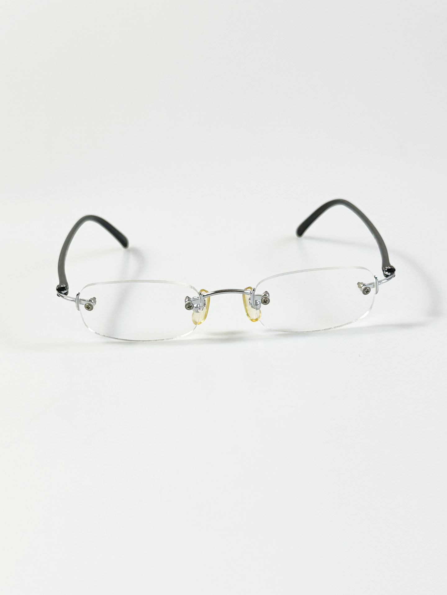 90's FOCUS Rimless Square Metal Frame Glasses