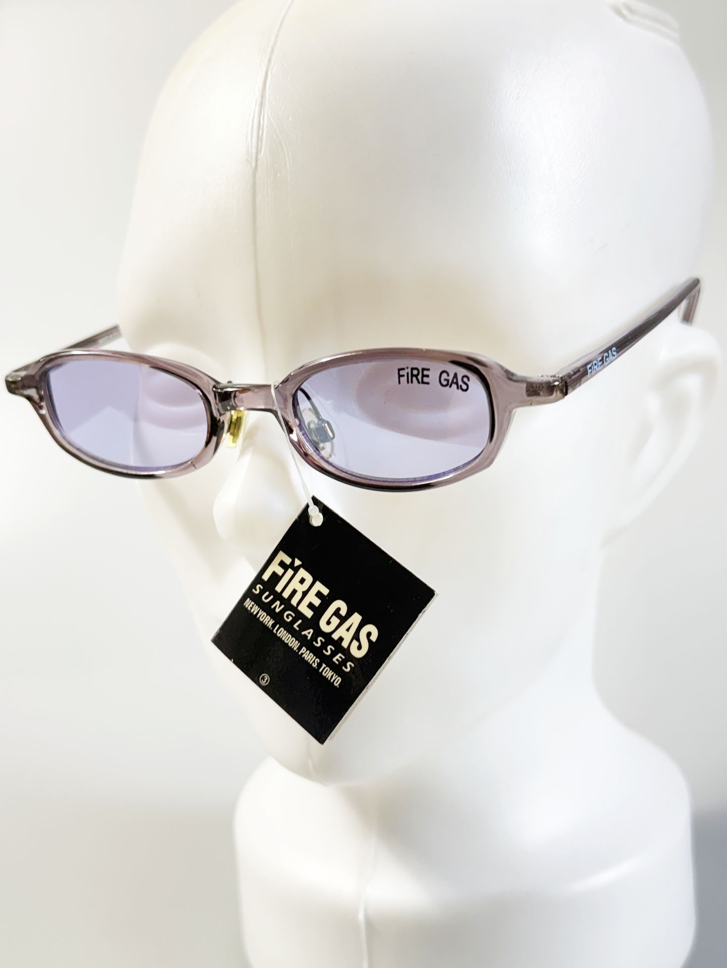 90's FIRE GAS Lavender Slim Oval Horn-Rim Tinted Sunglasses