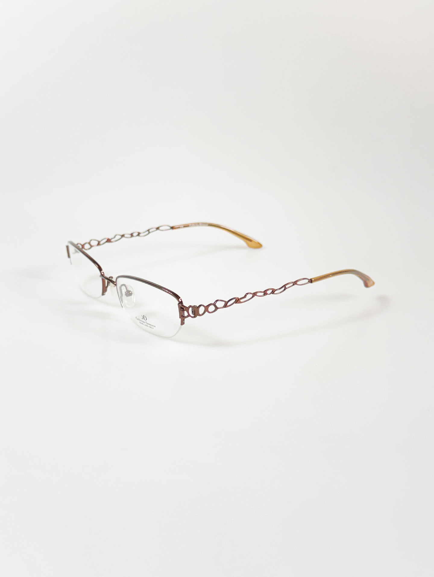 Catherine Deneuve Slim Square Half-Rim Metal Frame Glasses
