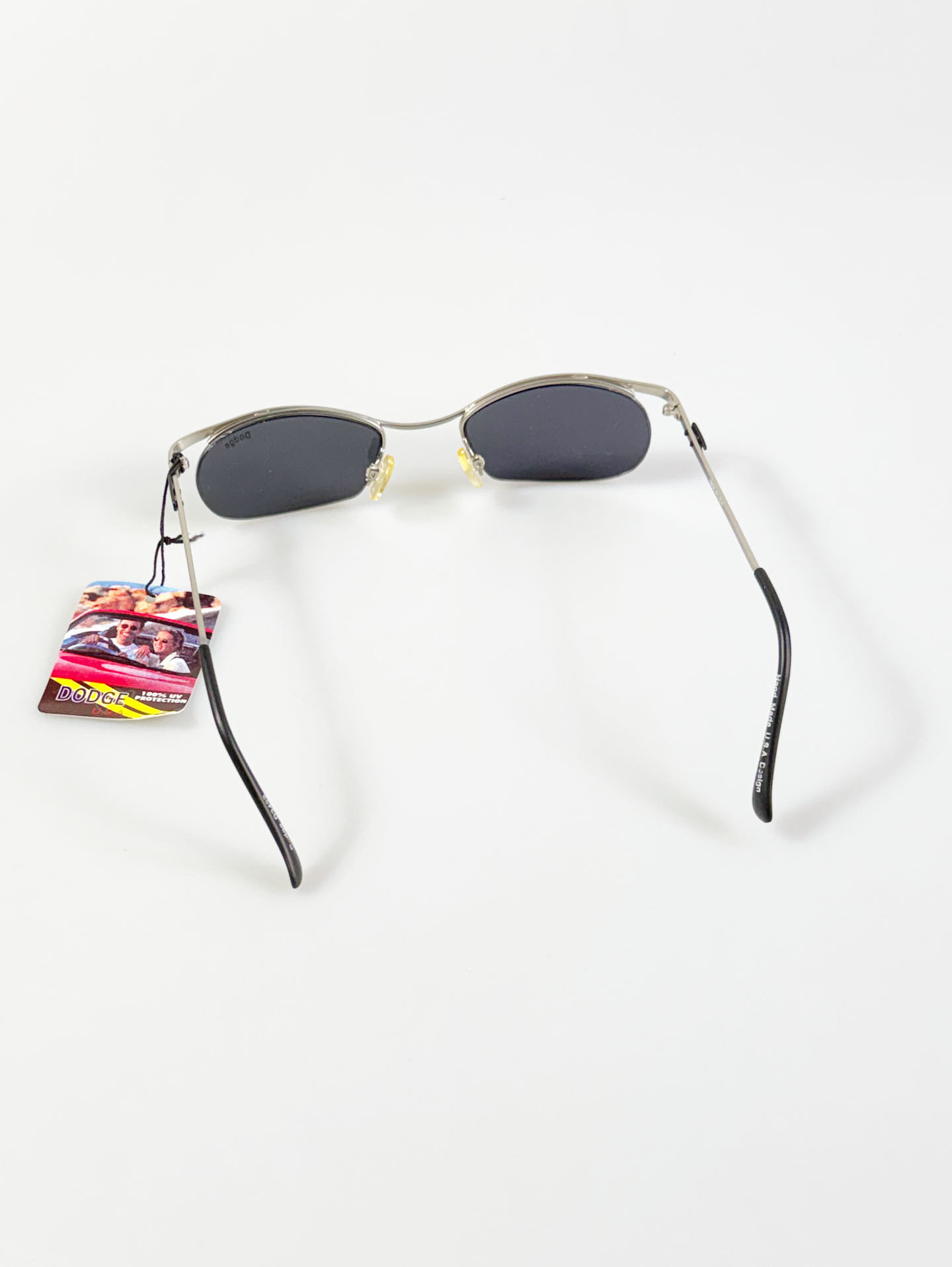90's DODGE Silver Oval Wire Frame Sunglasses
