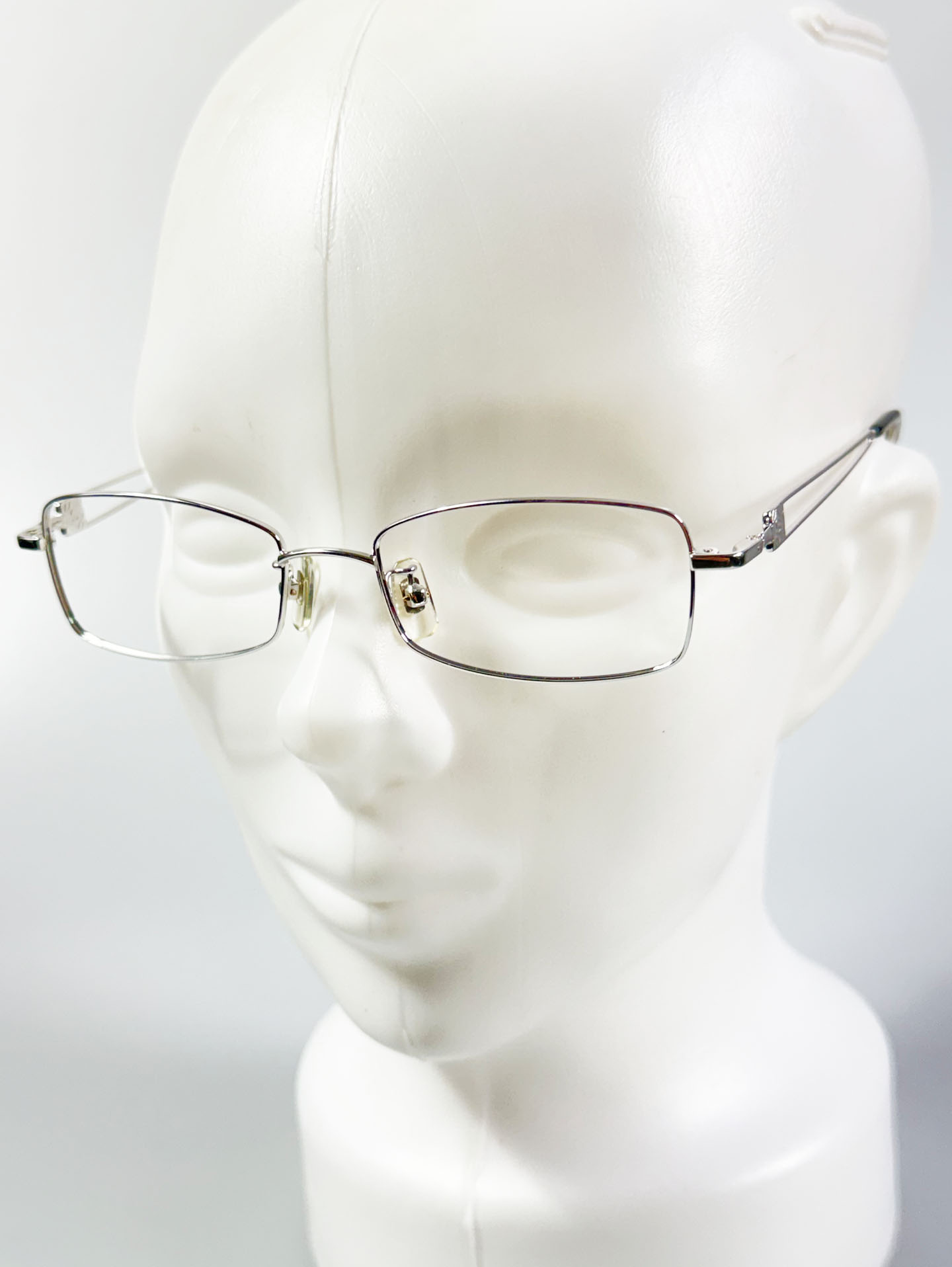 R&B Eyewear Silver Slim Square Metal Glasses