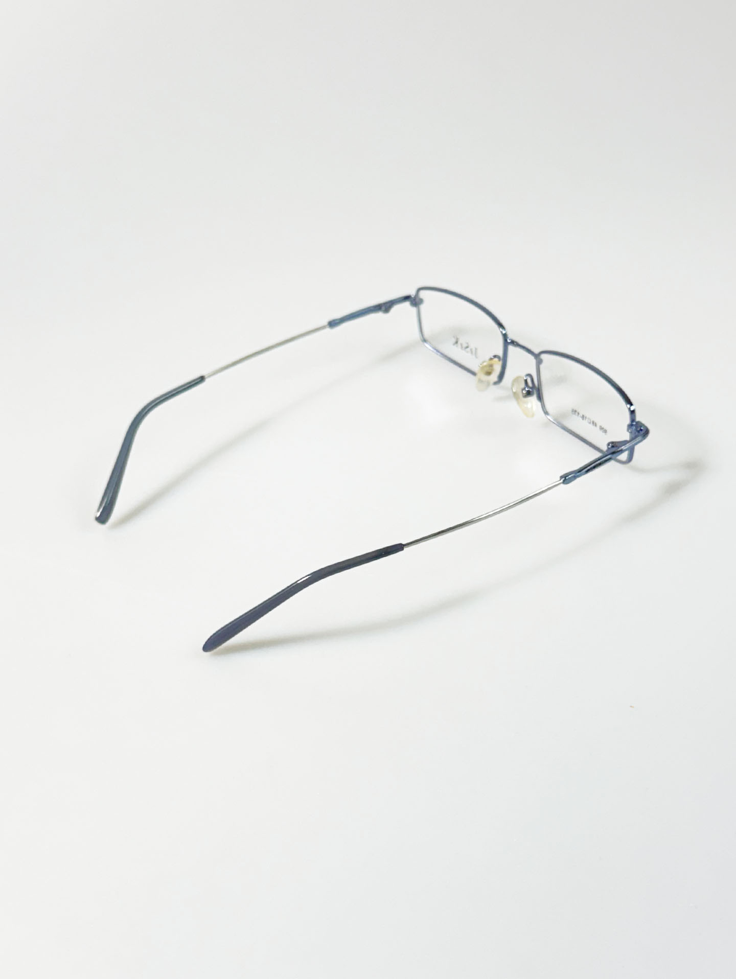 90's J&S&K Blue Slim Square Metal Frame Glasses