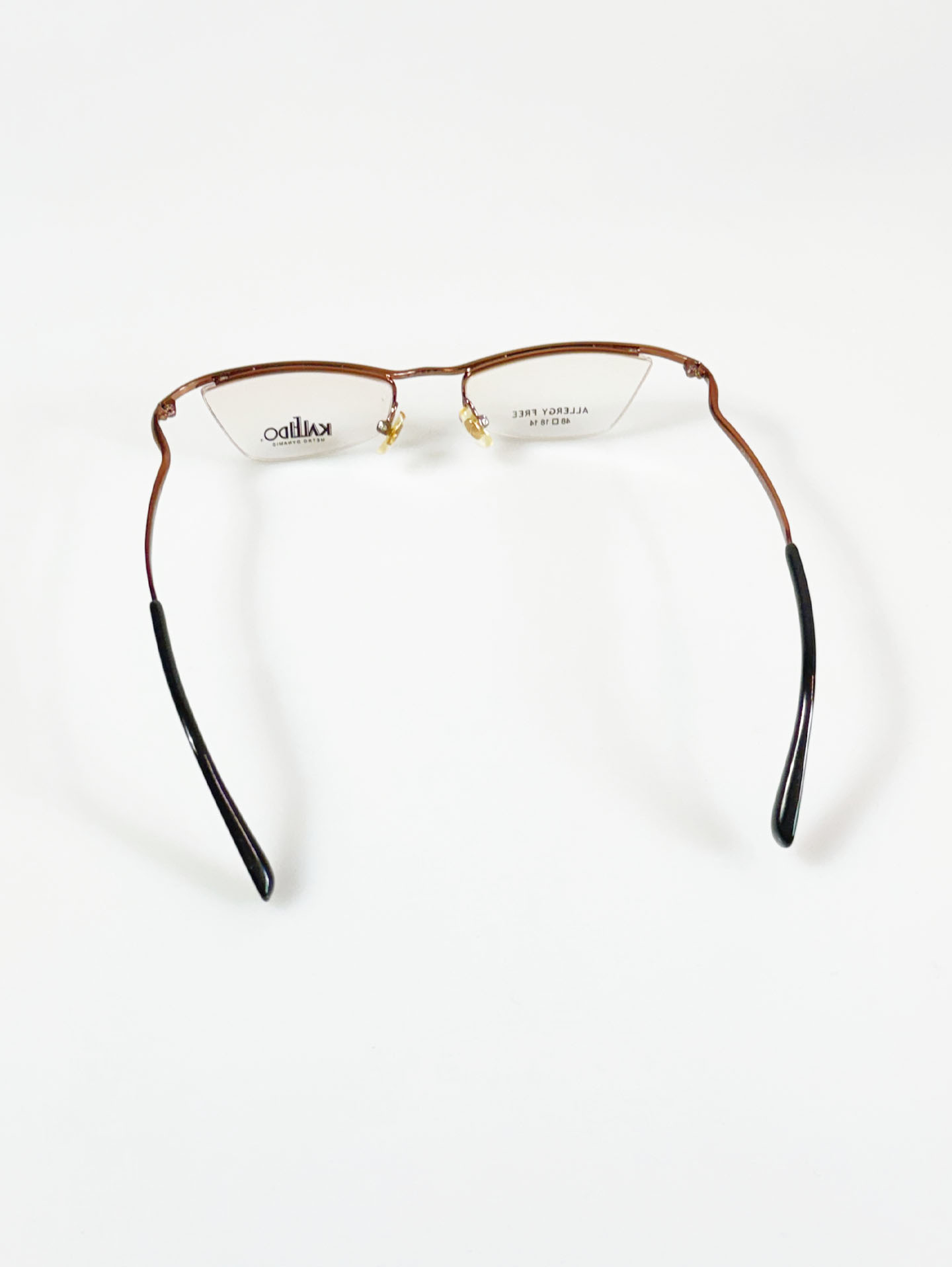 KALEIDO Bronze Half-Rim Square Metal Frame Glasses