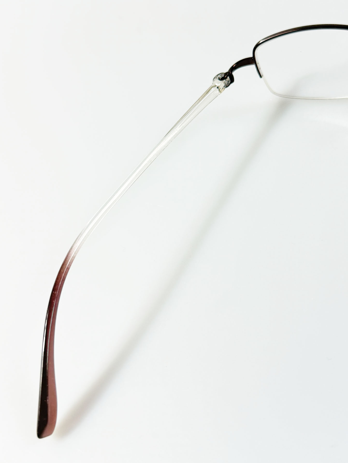 Brown Half Rim Square Metal Glasses