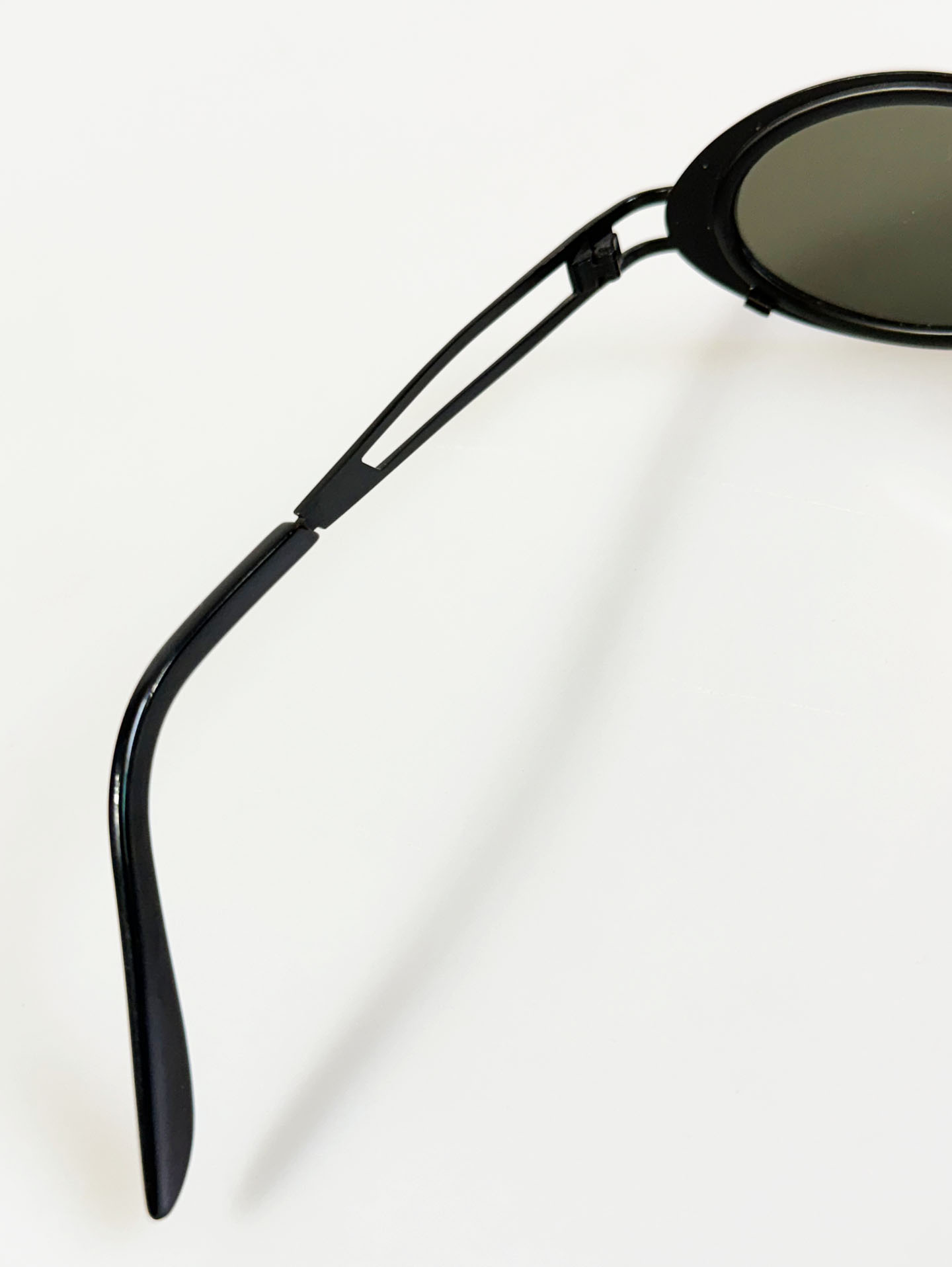 90's DIAVOLO Black Slim Oval Metal Frame Sunglasses